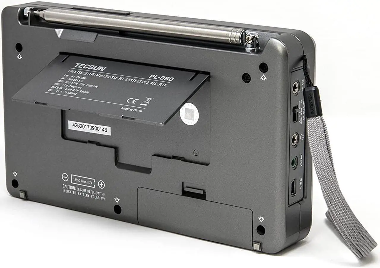 Alt view image 6 of 10 - tecsun pl880 portable digital pll dual conversion am/fm, longwave & shortwave radio with ssb single side band reception, color silver
