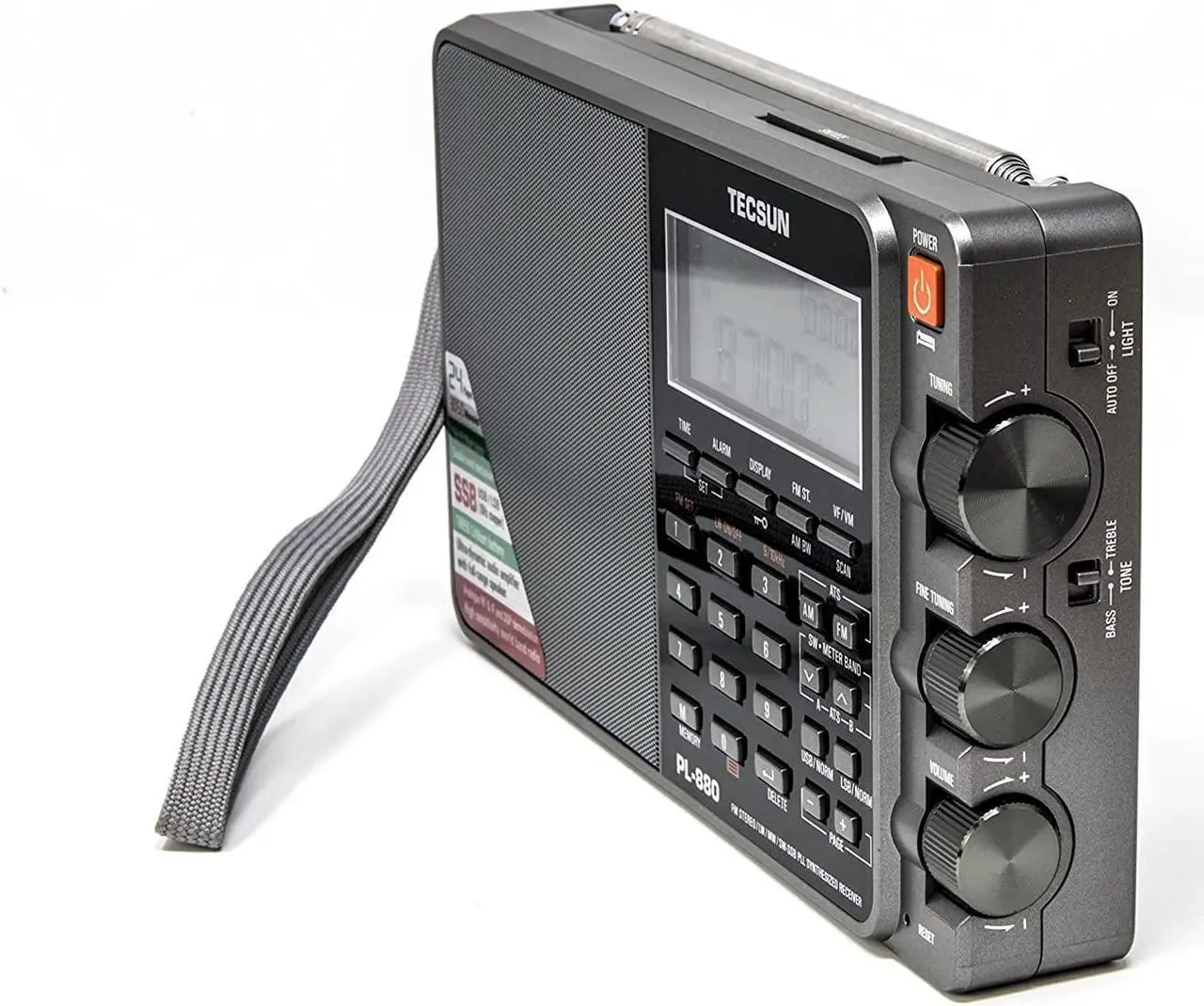 Alt view image 7 of 10 - tecsun pl880 portable digital pll dual conversion am/fm, longwave & shortwave radio with ssb single side band reception, color silver