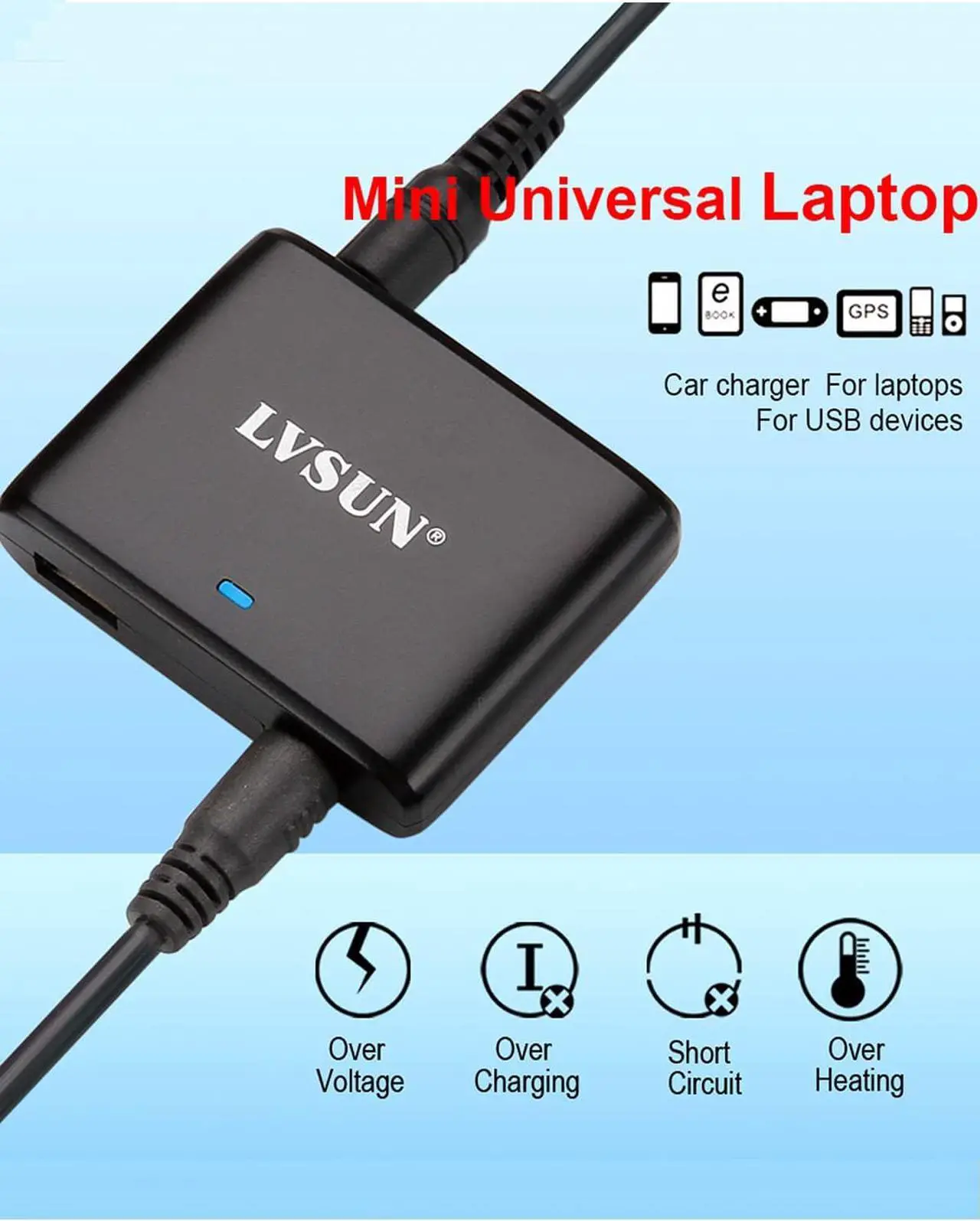 Alt view image 5 of 7 - Universal Laptop Car Charger 90w Power Adapter Cigarette Lighter Power Supply with USB Port 5v 2.4a Compatible for  Hp compaq IBM Gateway Toshiba   Ultrabook and More