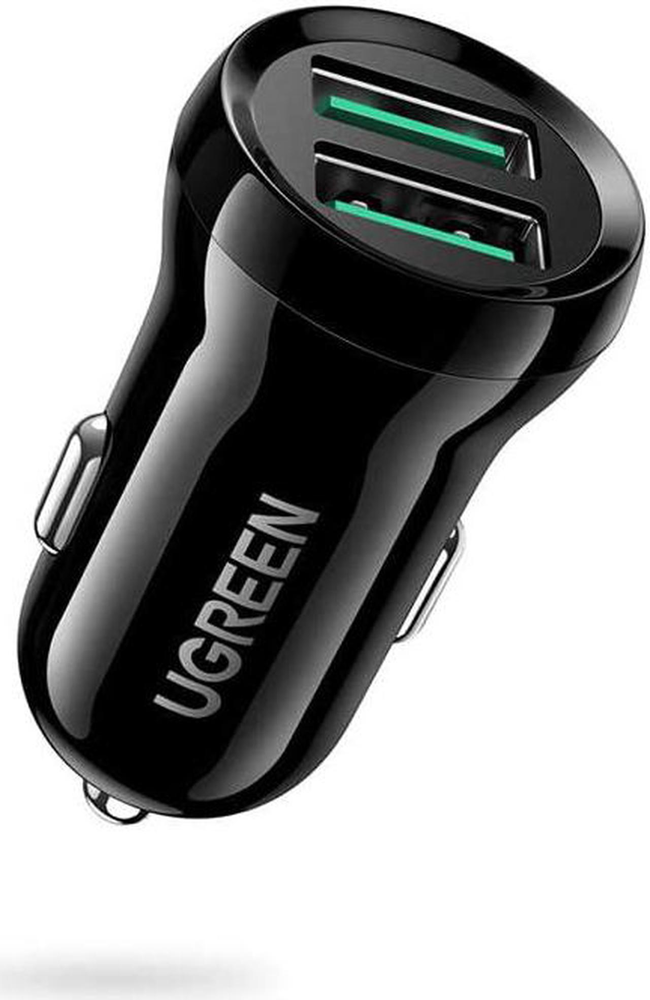 UGREEN Car Charger Adapter, QC 3.0 Mini Car Charger Compatible for iPhone 13/12/11/SE/XS/XR/8, iPad Pro/iPad Air/iPad Mini, Galaxy S21/S20/S10, Pixel 5/5a/4/4a/3