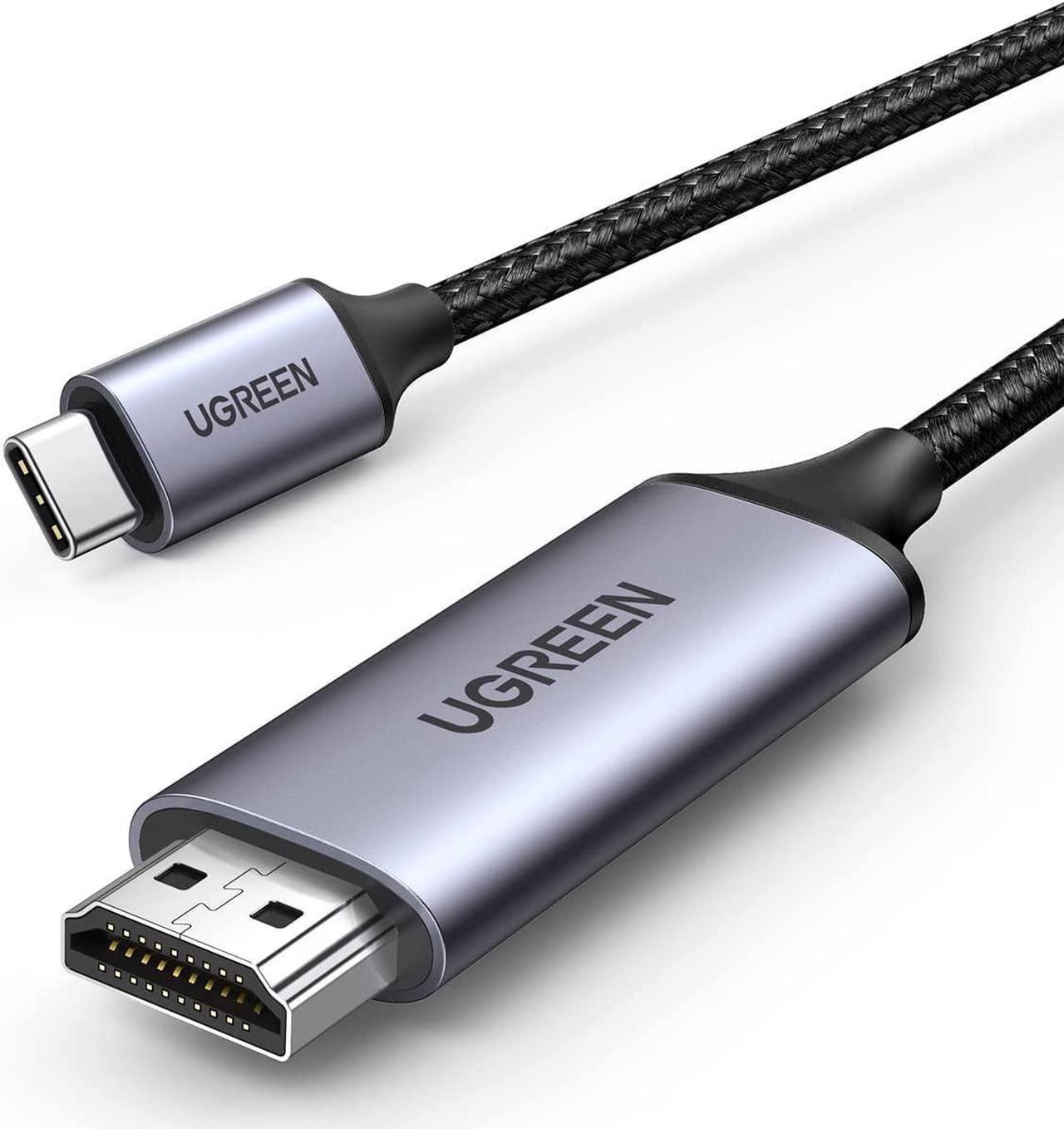 UGREEN USB C to HDMI Cable 4K 60HZ USB Type C Thunderbolt 3 HDMI Adapter Braided Cord Compatible for iPad Mini 6, iPad Pro, MacBook Pro, MacBook Air, Samsung Galaxy S20 S10 Note 9, and More 6FT