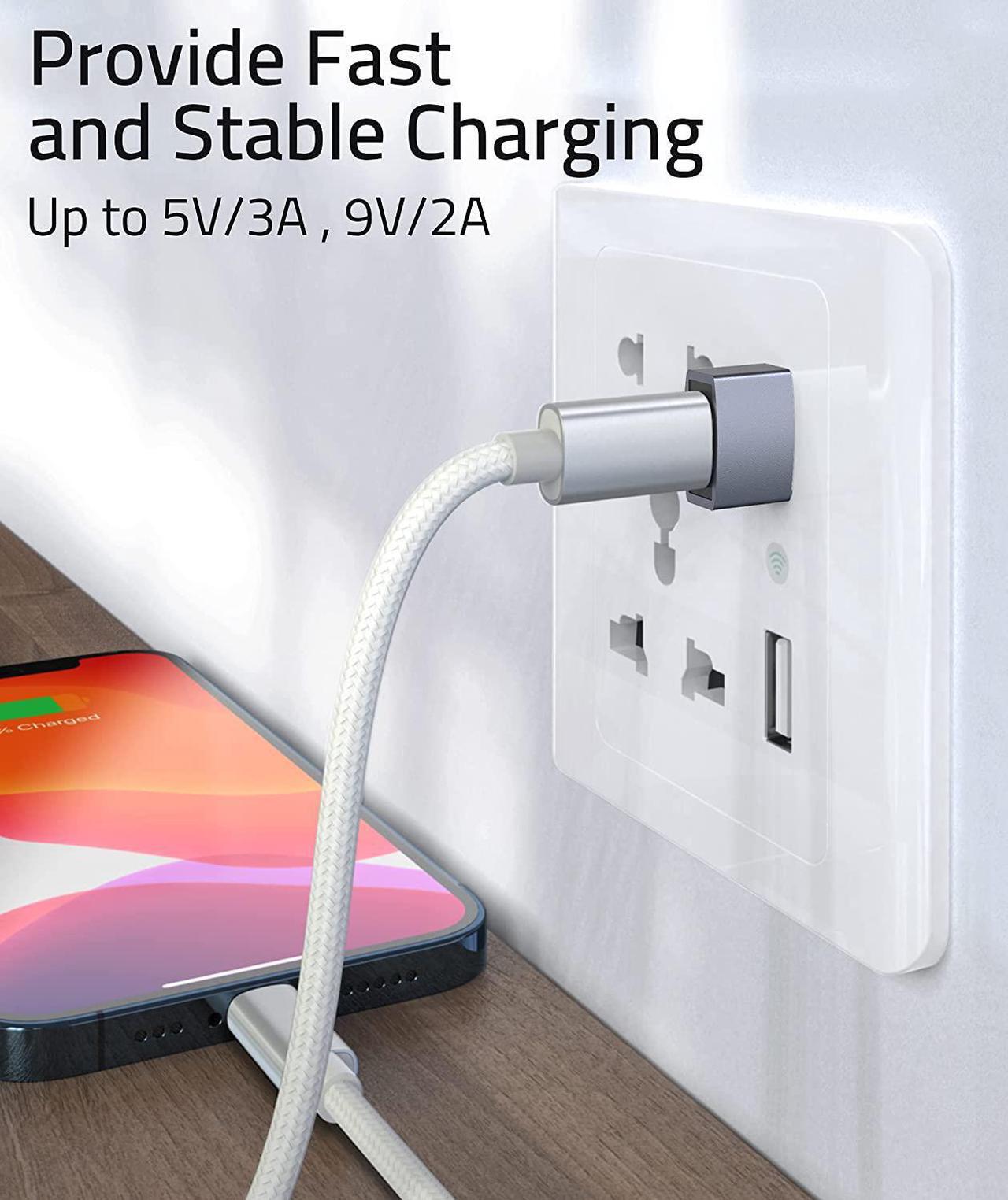 Alt view image 3 of 7 - USB C Female to USB Male Adapter Pack of 3 [Travel Must Haves Aluminum] USB C to USB Adapter Type C Charger Cable Power Converter Compatible with iPhone 14 Apple Watch AirPods CarPlay etc.