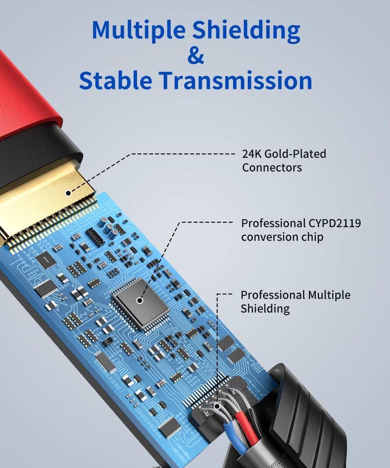 Alt view image 6 of 7 - USB Type C to DisplayPort Adapter 4K@60Hz C to Display Port Cable Compatible with MacBook Pro 2019 2018 Surface Book  XPS  Galaxy S21 S20 Note 20-Red