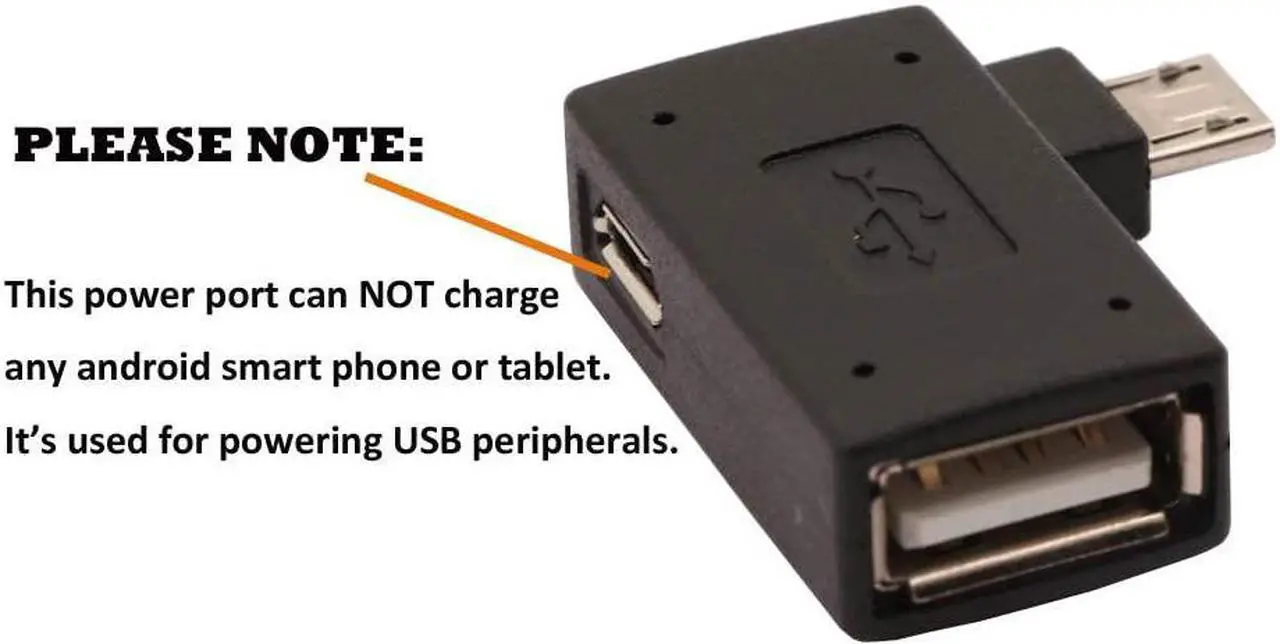 Alt view image 6 of 6 - 2-in-1 Powered Micro USB to USB OTG Adapter 90 Degree Right Angled for FireStick S/NES Classic Mini Sega Genesis and More - 2 Pack