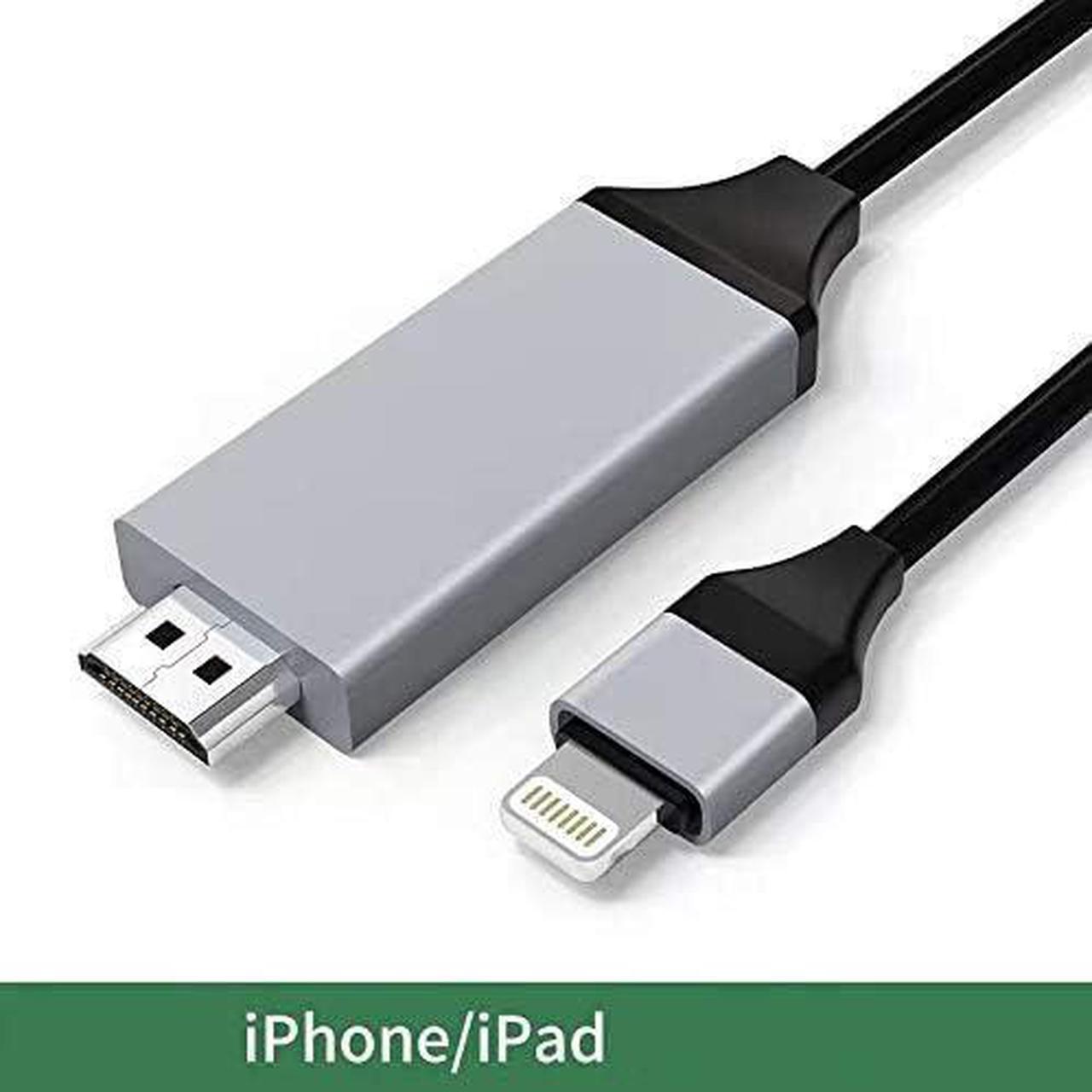 Alt view image 3 of 7 - [Apple MFi Certified HDMI Adapter] Lightning to HDTV Adapter Cable (6.6FT-Black) Compatible with iPhone 13 12 11 Pro SE Xs XR X 8 7 iPad iPod Sync Screen on HDTV/Projector/Monitor -No Need Power