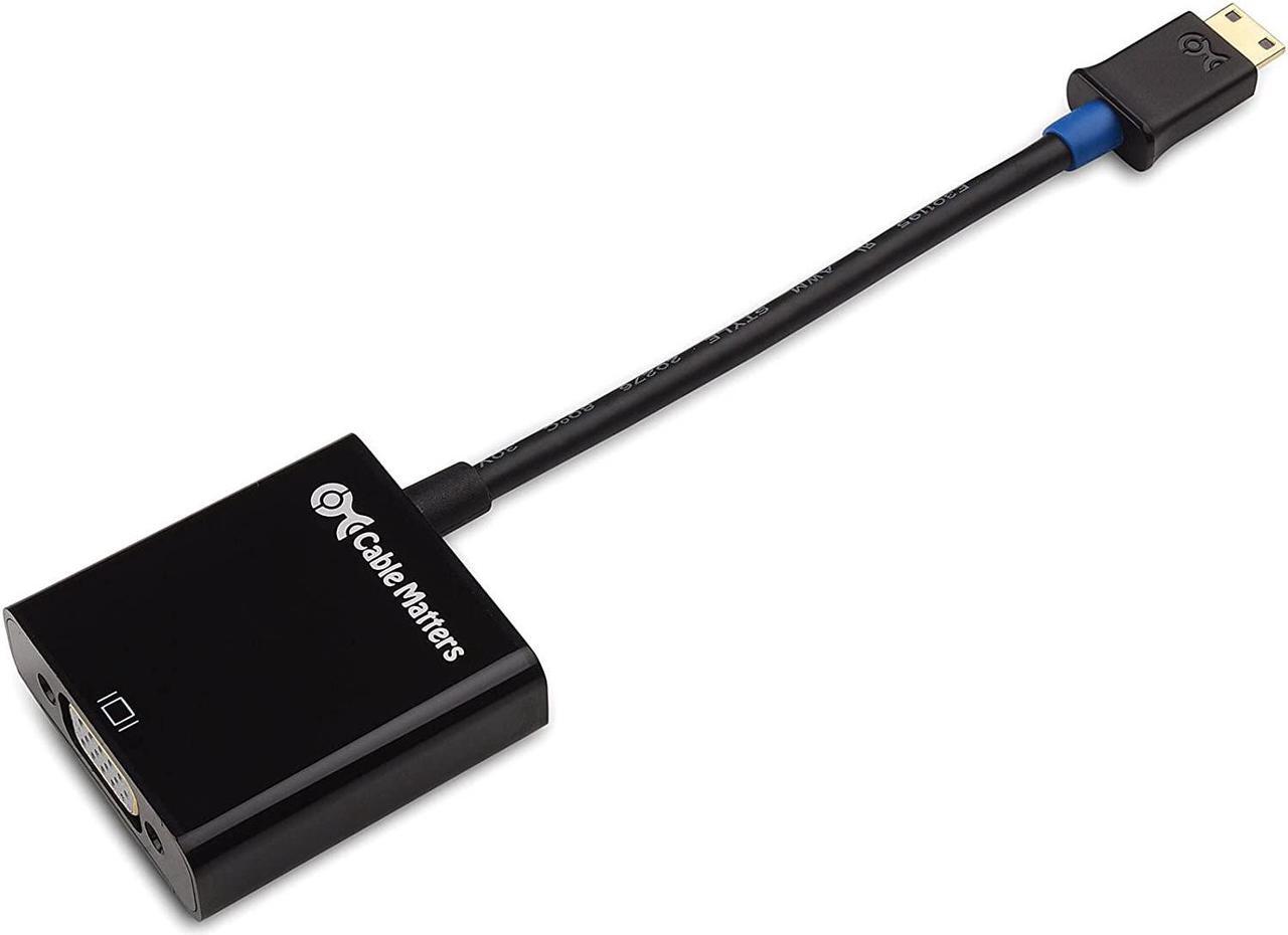 Alt view image 2 of 7 - Mini HDMI to VGA Adapter (Mini HDMI to VGA Converter) in Black