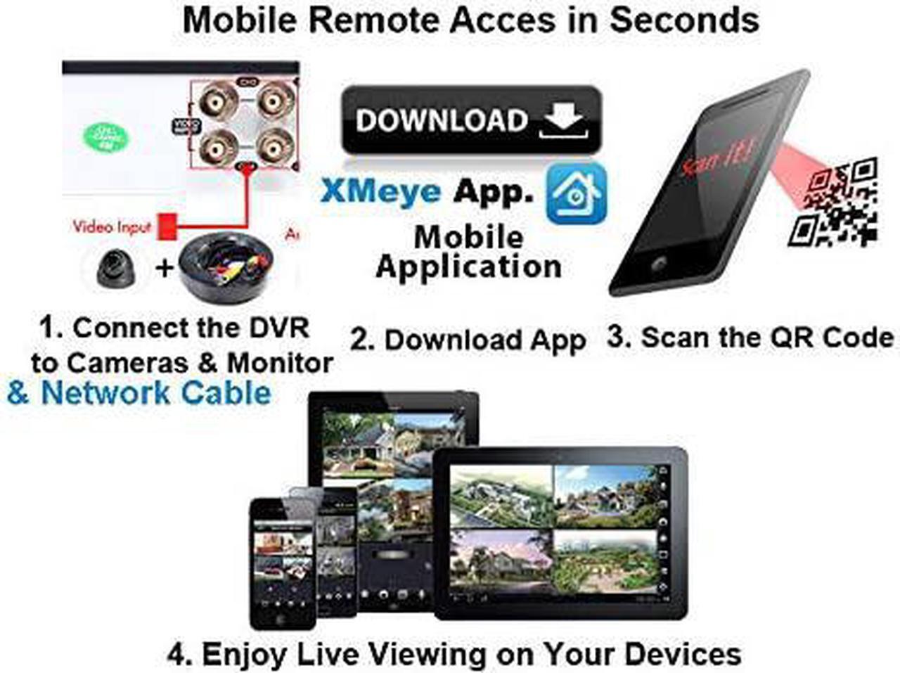 Alt view image 5 of 7 - Evertech 8 ch 1080p Security Camera System Indoor Outdoor with 2TB Hard Drive CCTV Recorder 8pcs 1080p Surveillance Cameras with Night Vision Easy Remote Access Motion Alert