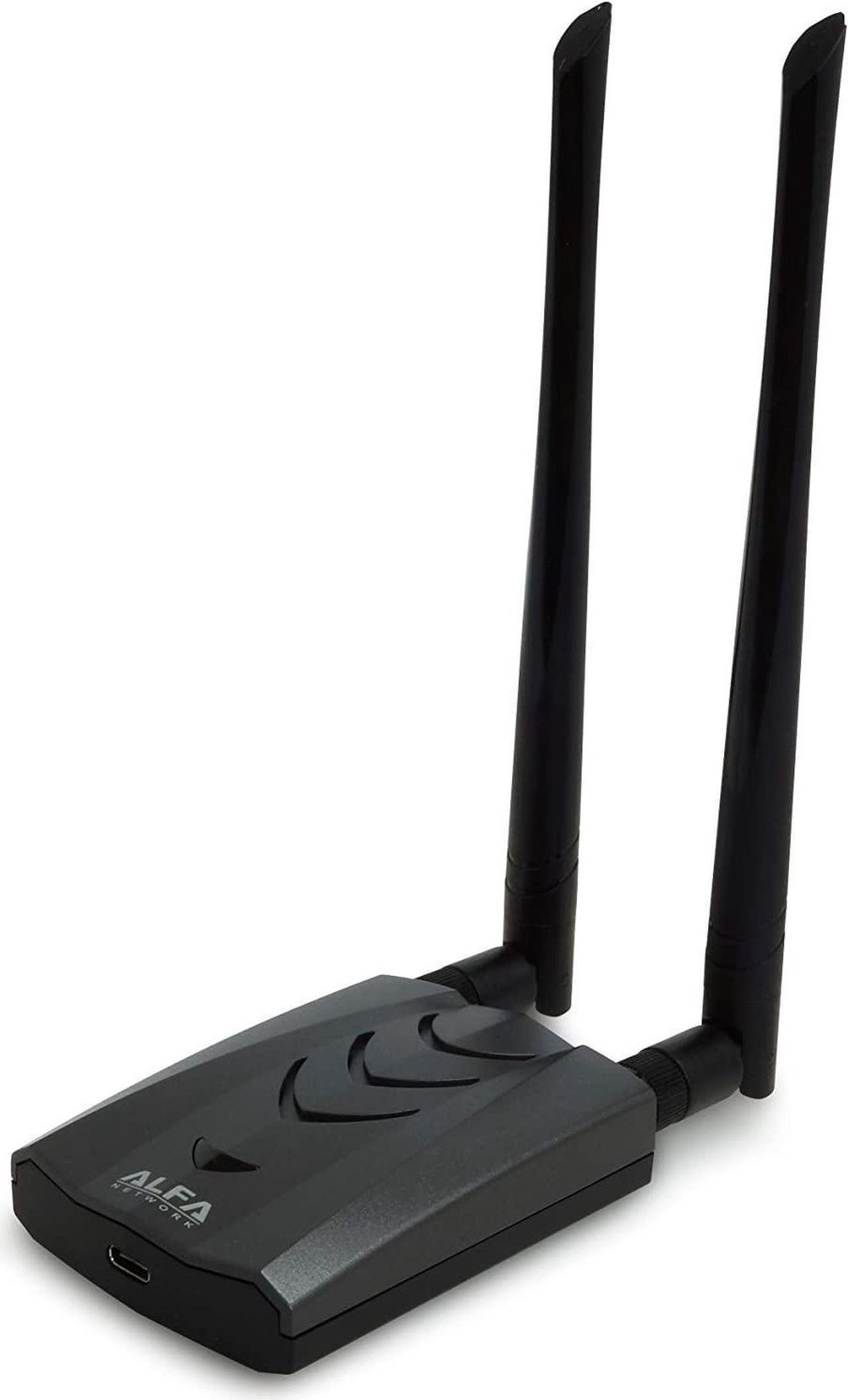 Main image of New Version Type-C WiFi USB ALFA AWUS036ACH Type-C Long-Range Dual-Band AC1200 Wireless USB Wi-Fi Adapter w/2x 5dBi External Antennas  2.4GHz 300Mbps/5GHz 867Mbps  802.11ac & A, B, G, N