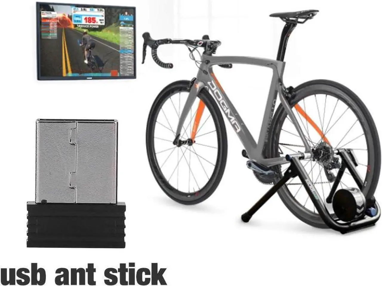 Alt view image 6 of 7 - USB ANT+ Stick Dongle Adapter Wireless Receiver for Zwift, TheSufferfest, TrainerRoad, Rouvy to Upgrade Bike Trainer (with 3 Meters Extension Cable)