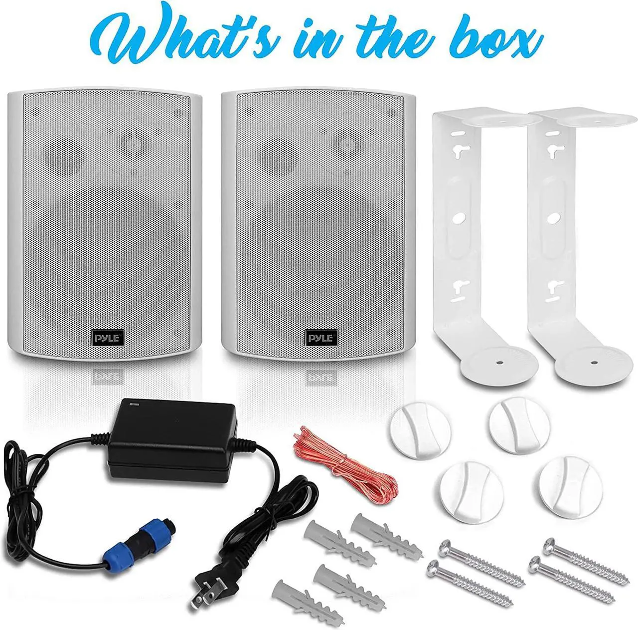 Alt view image 7 of 7 - Outdoor Wall-Mount Patio Stereo Speaker - Waterproof Bluetooth Wireless & No Amplifier Needed - Portable Electric Theater Sound Surround System for Home Party Cabinet Enclosure- Pyle PDWR61BTWT White