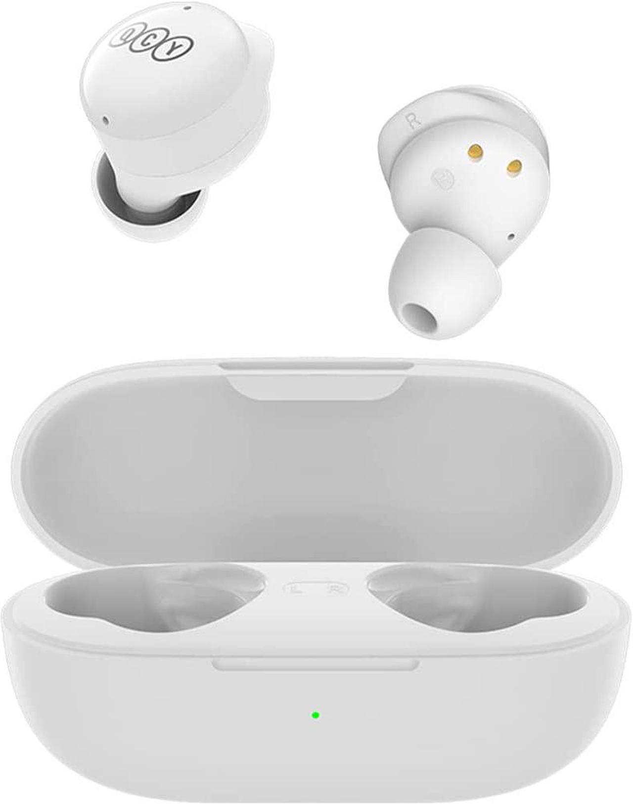 Ear Buds Wireless Bluetooth Earbuds, QCY T17 Earphones with Microphone Waterproof Stereo in-Ear Headphones for Android iPhone Touch Control Premium Sound Headset, White