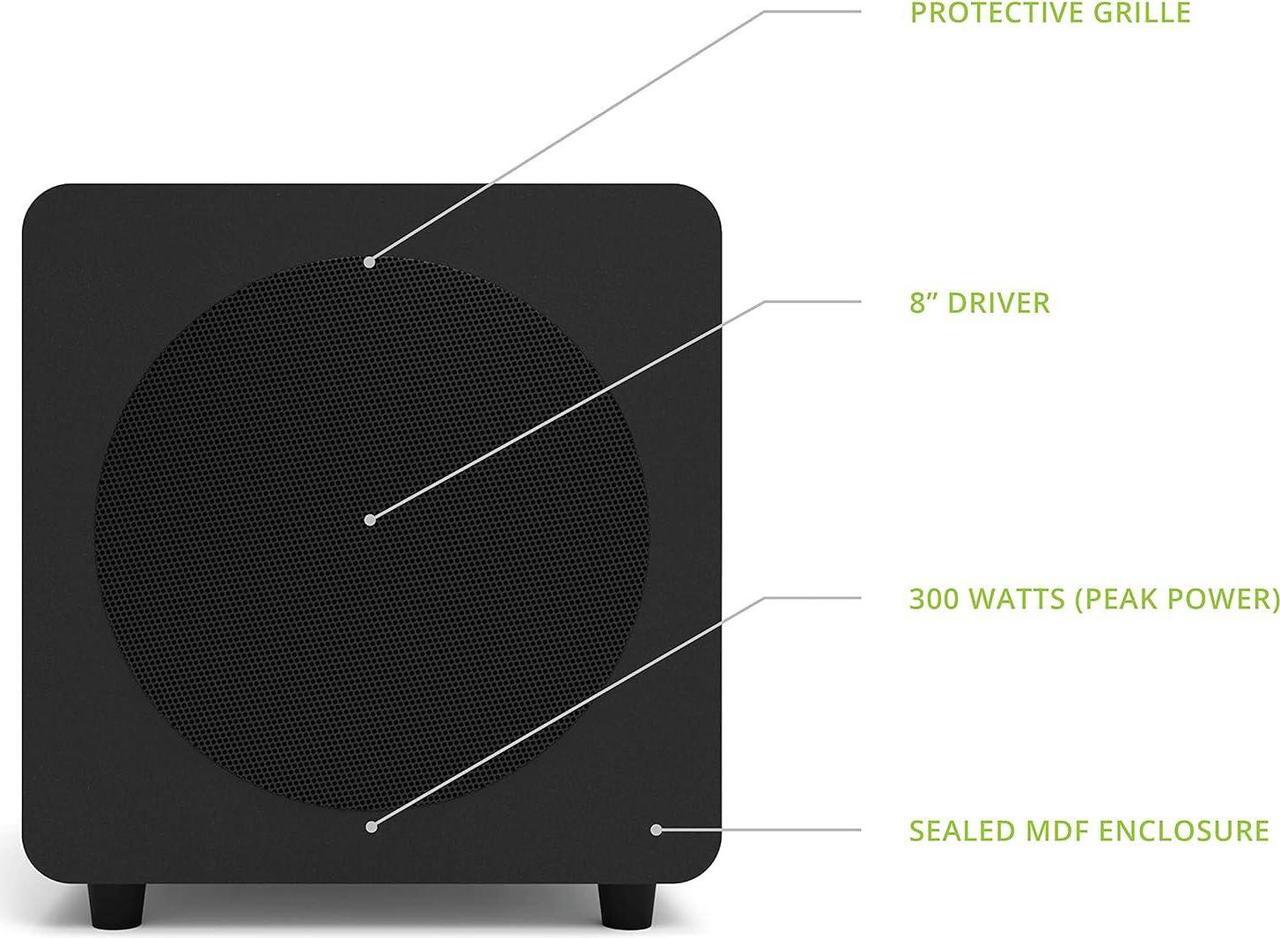 Alt view image 4 of 7 - Kanto SUB8VMB 300W Sealed Powered 8 Inch Subwoofer with an Additional 1 Year Coverage by Epic Protect (2022)