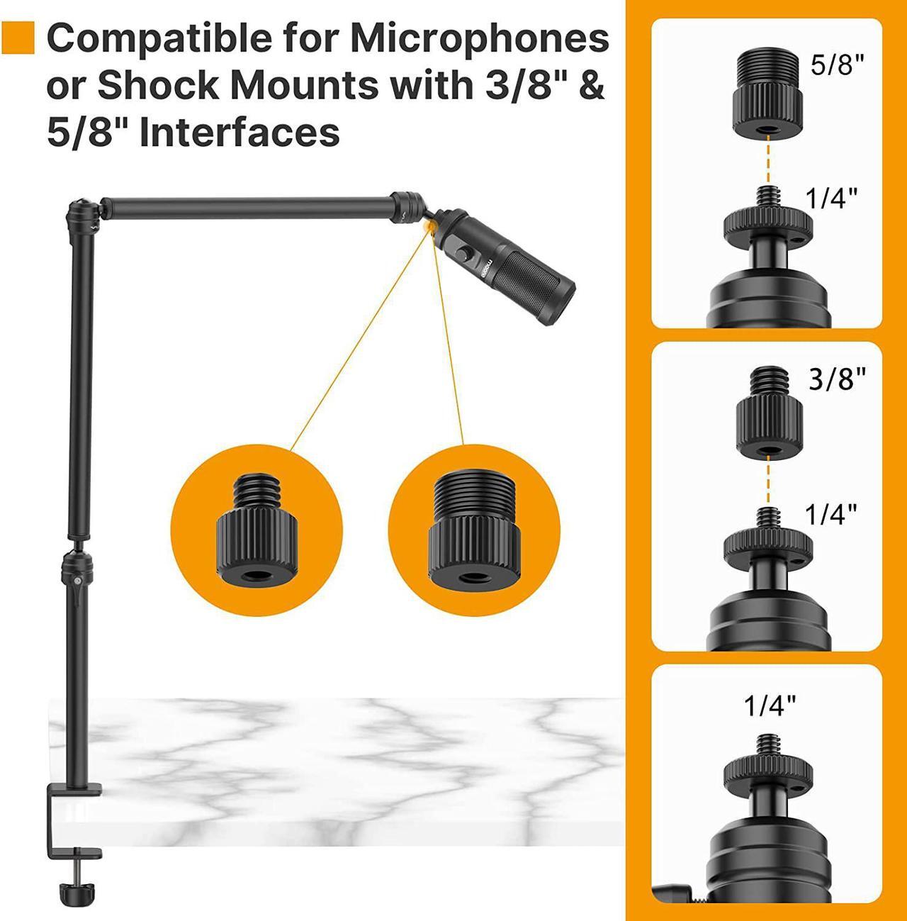 Alt view image 3 of 7 - LS08 Flexible Overhead Camera Mount Desk Stand, Webcam Stand Microphone Boom Arm Tabletop Photography Videography Live Stream Table clamp Mount