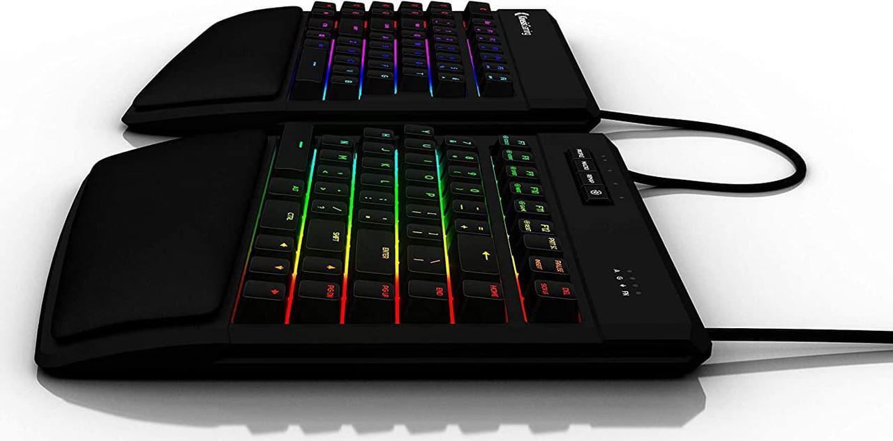 Alt view image 6 of 7 - KINESIS Gaming Freestyle Edge RGB Split Mechanical Keyboard | Cherry MX Linear Red Switches | RGB | Ergonomic | Detachable Palm Support | Fully Programmable | TKL | Available Tenting