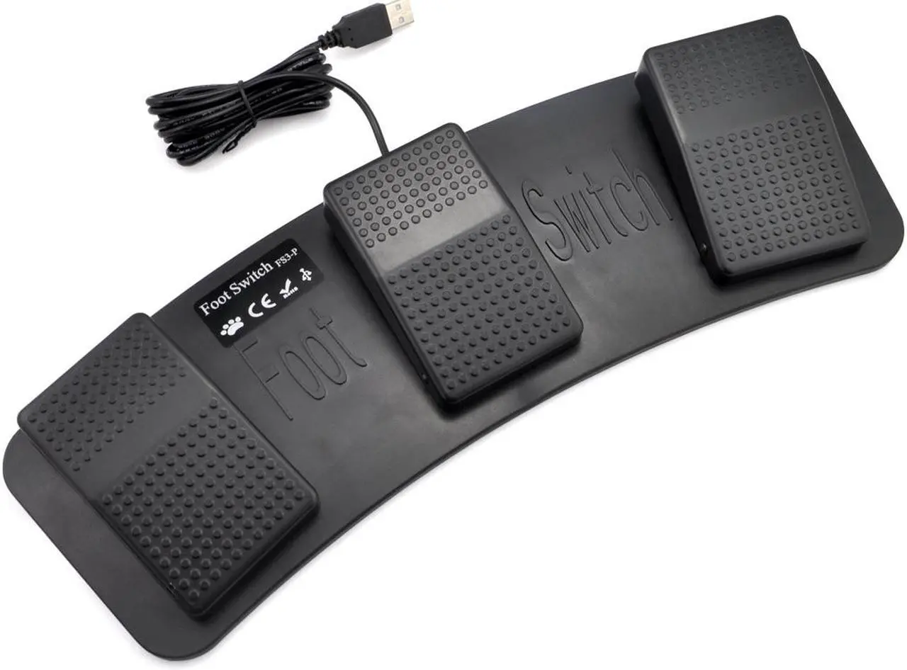 Main image of iKKEGOL Mechanical USB Foot Control Action Three 3 Triple Switch Pedal HID free Drive for Game Keyboard Mouse PC laptop