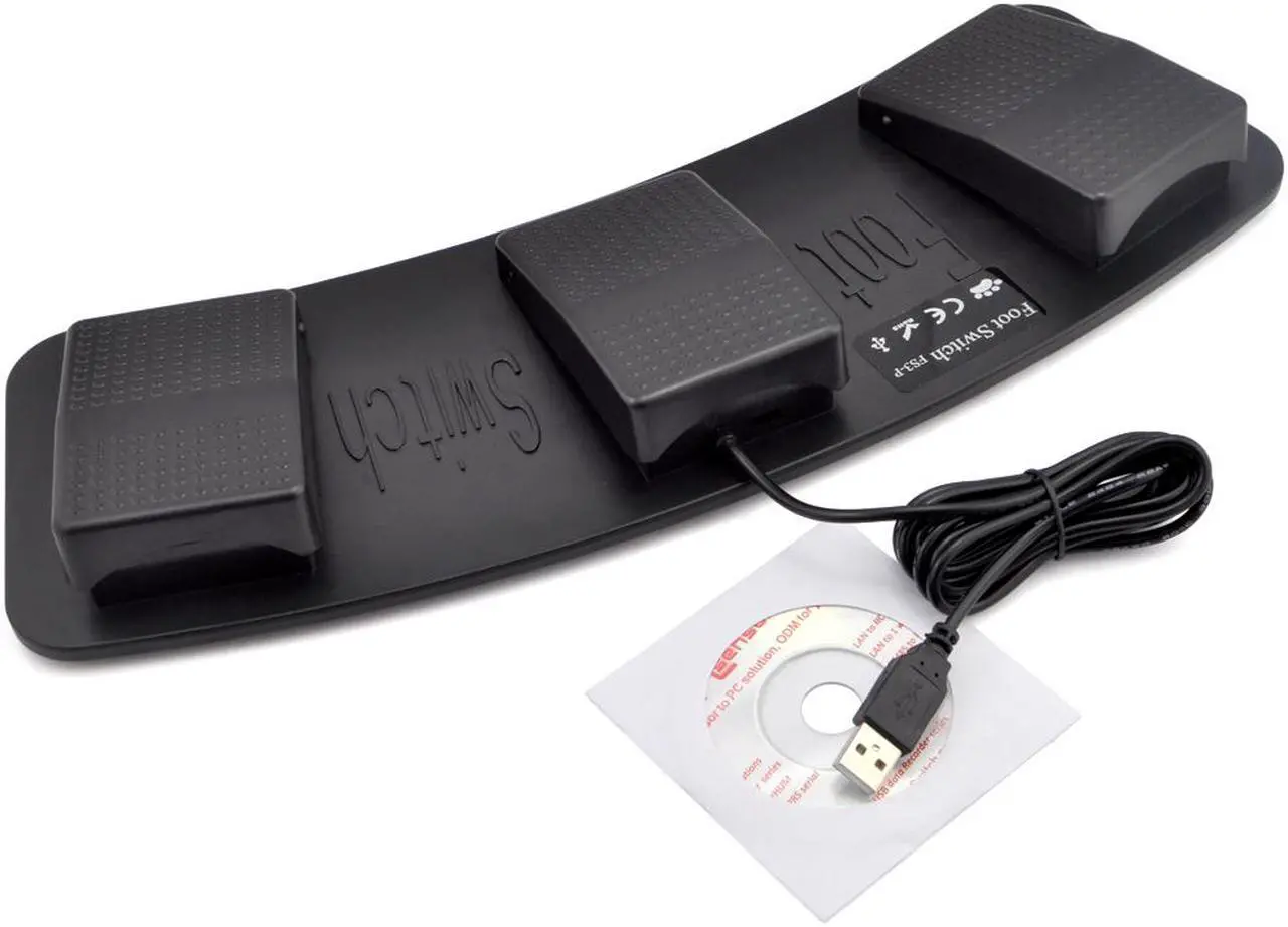 Alt view image 4 of 7 - iKKEGOL Mechanical USB Foot Control Action Three 3 Triple Switch Pedal HID free Drive for Game Keyboard Mouse PC laptop