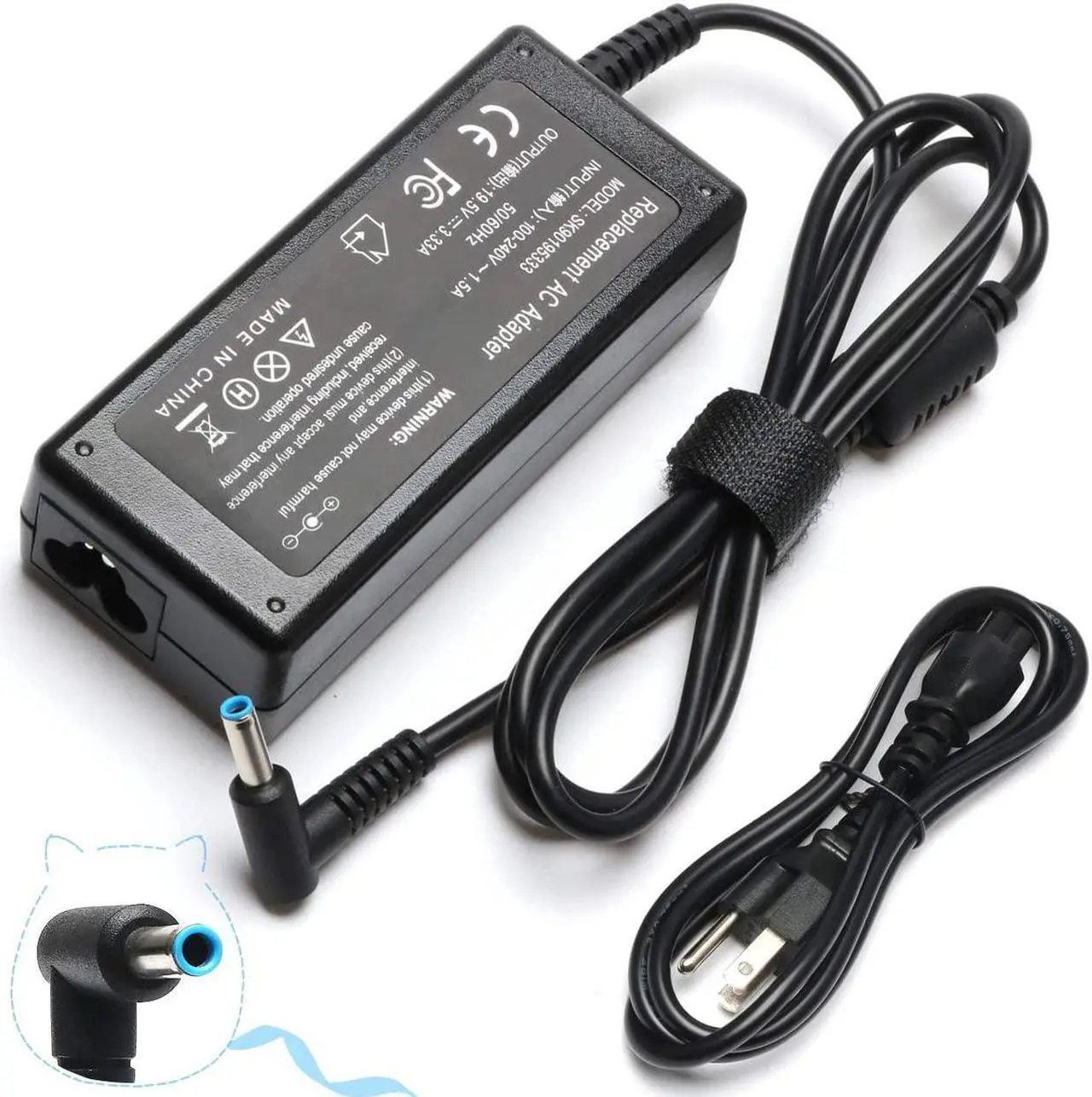 Main image of 65W Laptop Adapter Charger for HP ProBook 640 G2,650 G2,430 G3,440 G3,450 G3,455 G3,470 G3,Pavilion 15-F009WM 15-F023WM 15-F039WM 15-F059W,H6Y89AA PPP009C PPP012D-S PPP012L-E PA-1450-56HA Power Cord