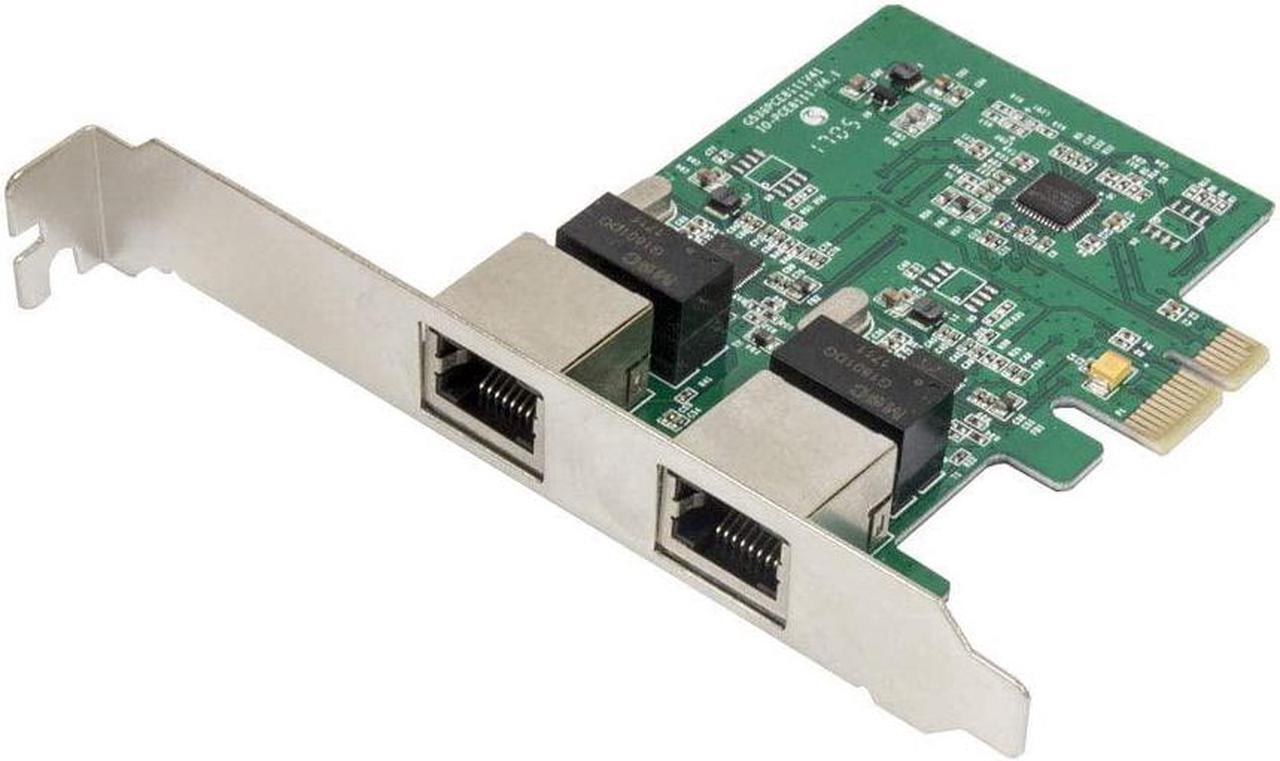 Syba SD-PEX24033 Dual LAN Ports 1000-Base T Gigabit Ethernet Card Green