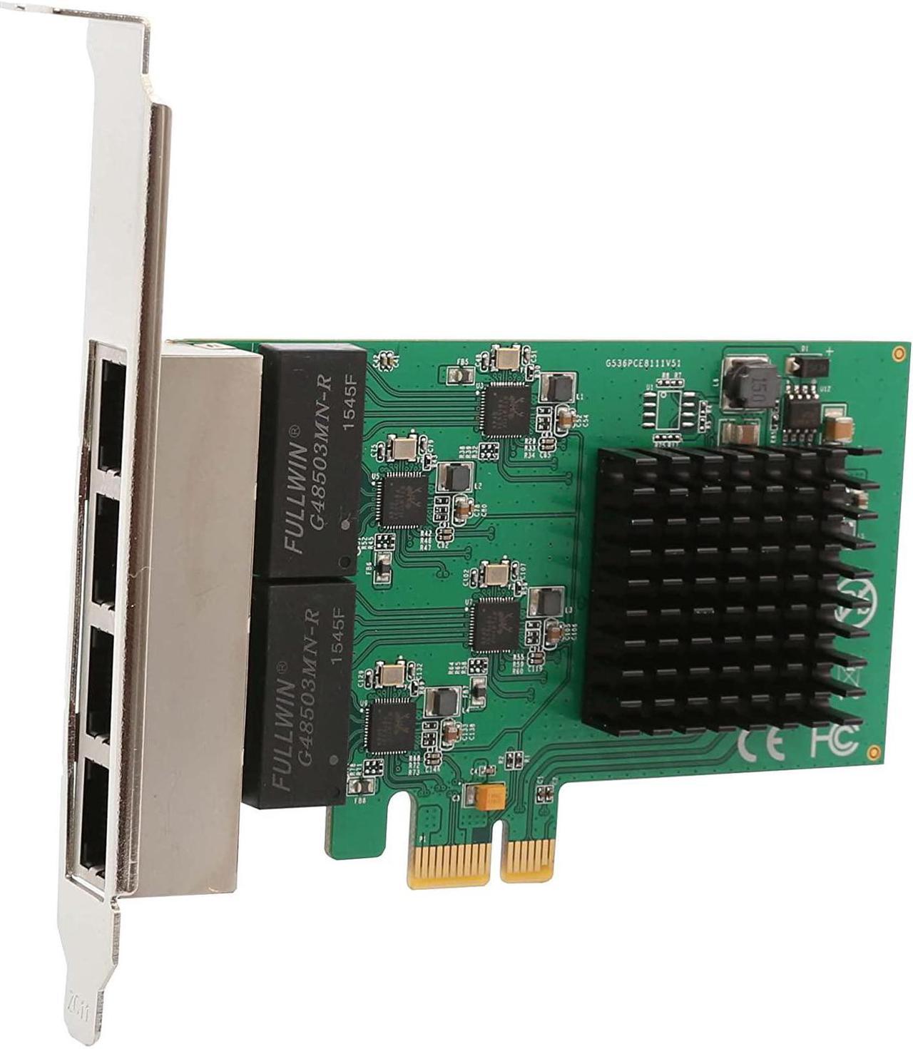 4 Port Quad Gigabit Ethernet PCI Express 2.1 PCI-E x1 Network Interface Card (NIC) 10/100/1000 Mbps Realtek Chipset SI-PEX24042