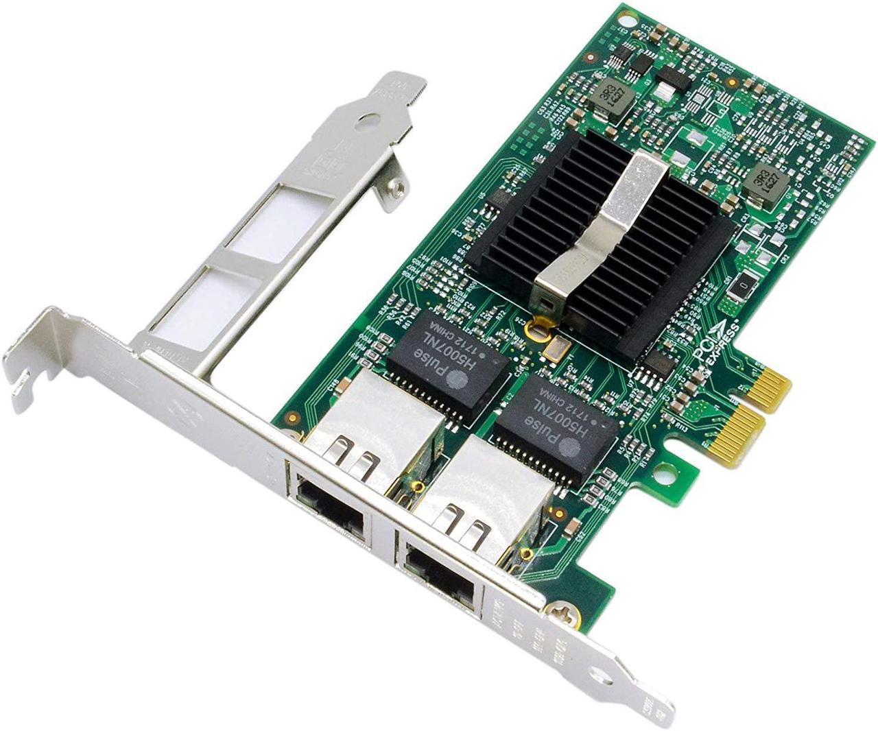 Jeirdus for Intel 82576 Chip E1G42ET 1.25G Gigabit PCI Express 2.0 X1 Ethernet Converged Network Adapter (NIC), Dual RJ45 Copper Ports