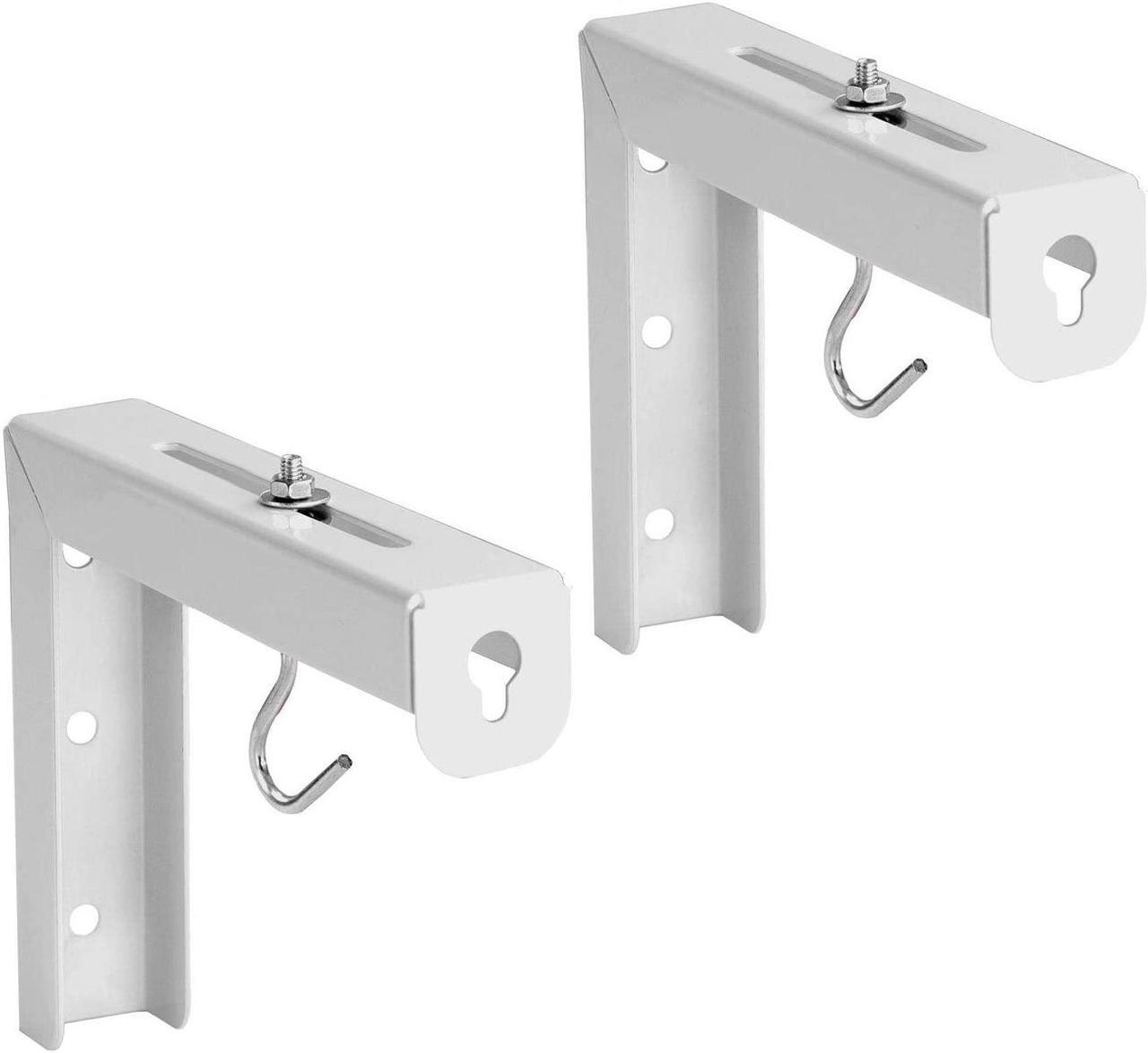Main image of Projector Screen Wall Mount L-Brackets - Wall Hanging Bracket For Home Projector and Movie Screens 6 inch Adjustable Mounting Hooks for Projection Screen 1 Pair White 66 Lb Capacity Each