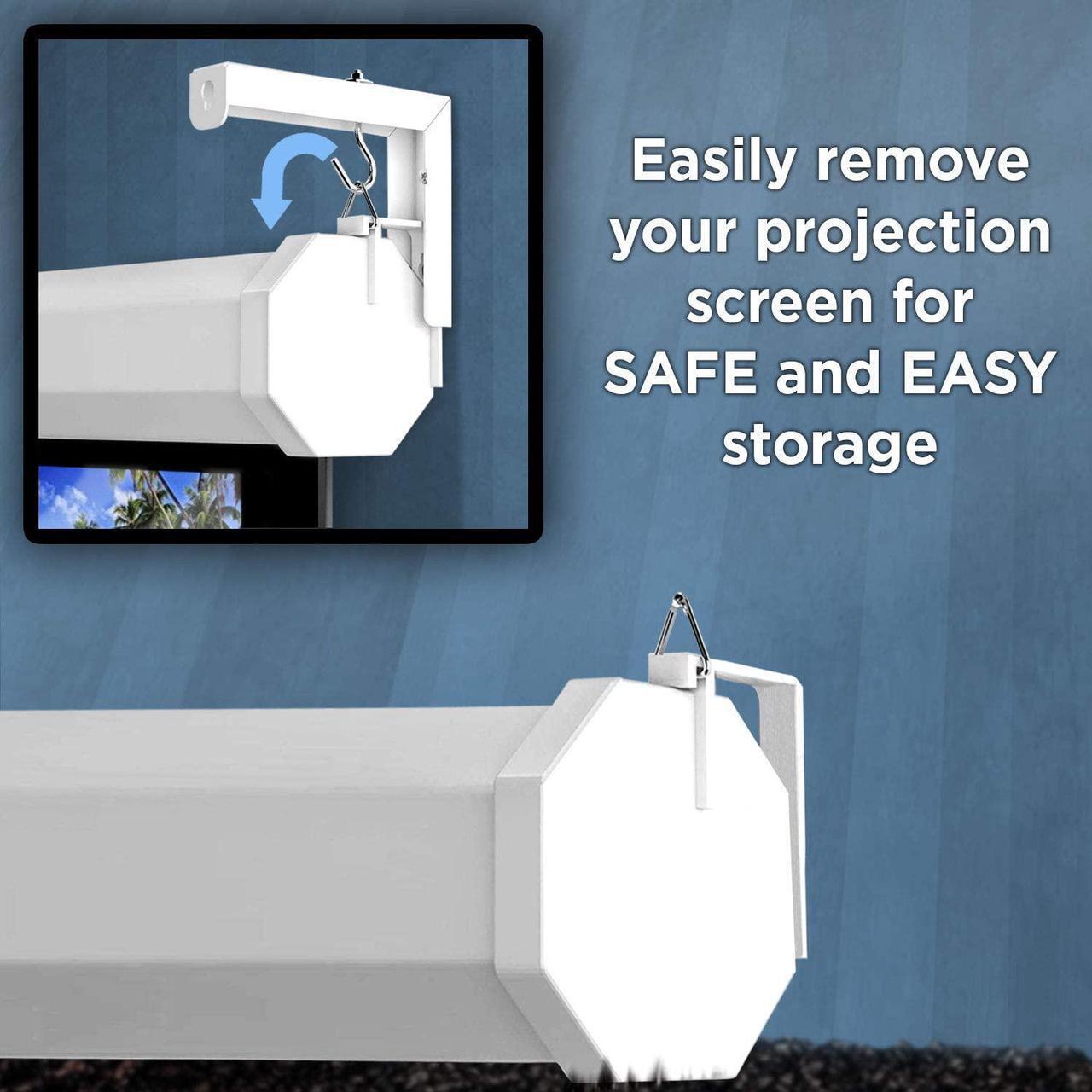 Alt view image 3 of 7 - Projector Screen Wall Mount L-Brackets - Wall Hanging Bracket For Home Projector and Movie Screens 6 inch Adjustable Mounting Hooks for Projection Screen 1 Pair White 66 Lb Capacity Each