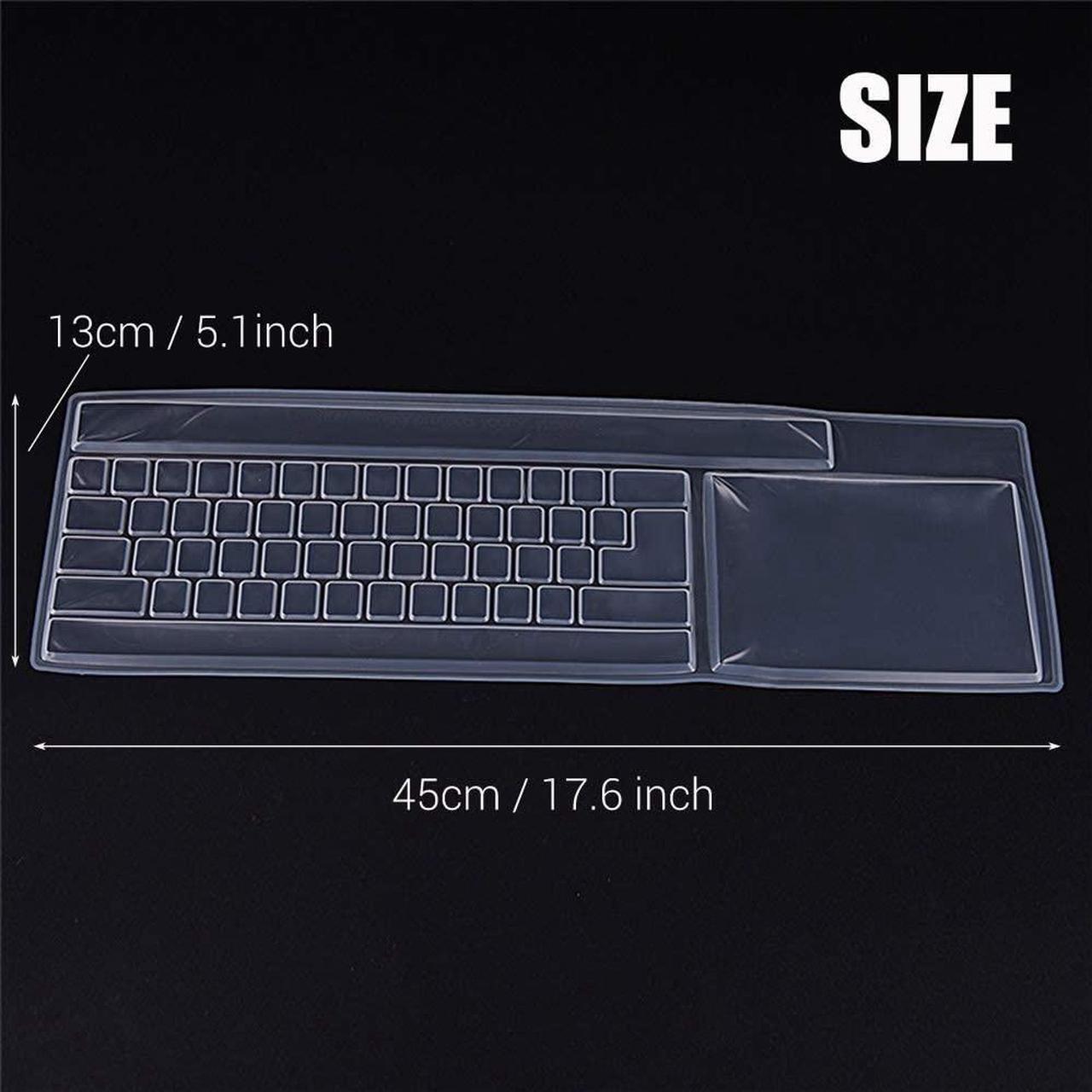 Alt view image 2 of 7 - Reusable Waterproof Keyboard Covers, Universal Clear Keyboard Skin Protector Dust Cover for 104/108 Keys Standard Desktop Keyboard (10 Pack)