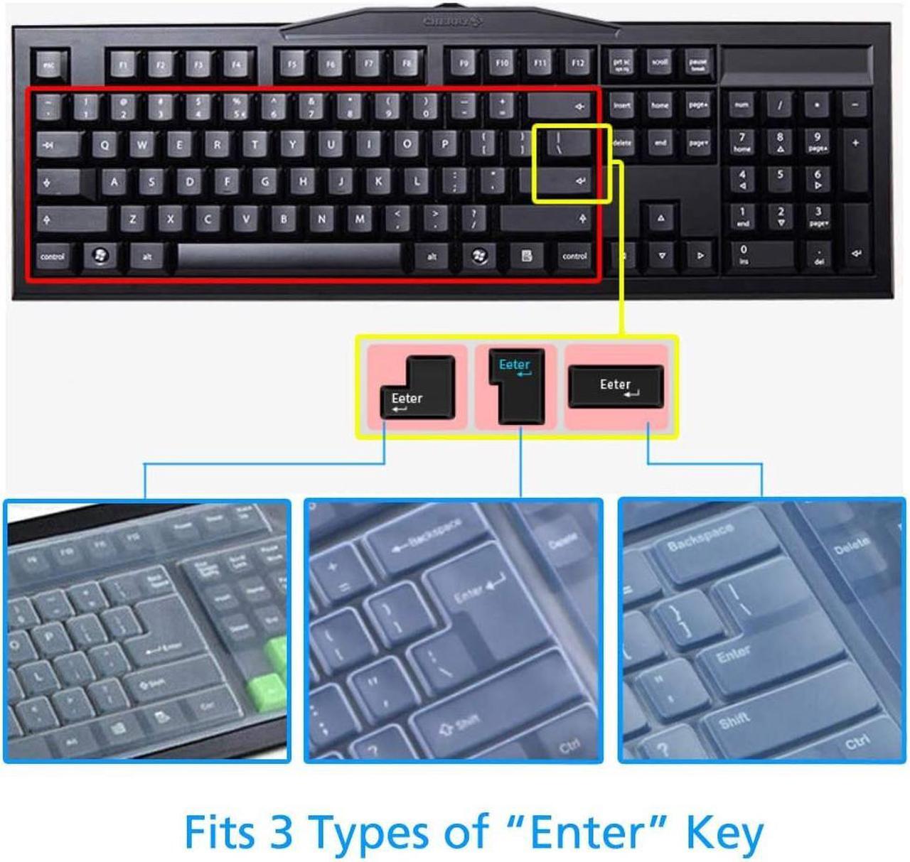 Alt view image 7 of 7 - Reusable Waterproof Keyboard Covers, Universal Clear Keyboard Skin Protector Dust Cover for 104/108 Keys Standard Desktop Keyboard (10 Pack)