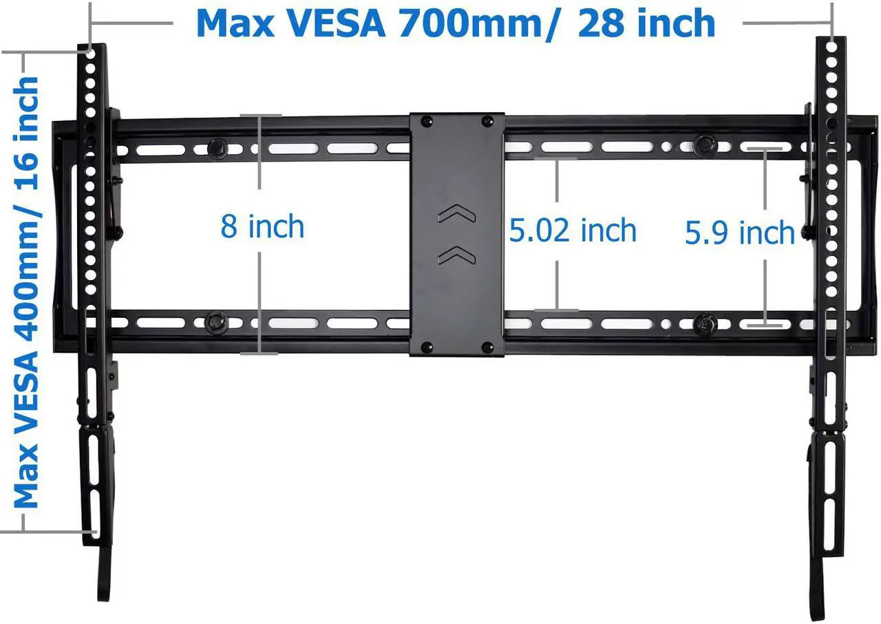 Alt view image 3 of 7 - VideoSecu Tilt TV Wall Mount for Most Vizio Sharp LG Samsung 32" to 85" LCD LED Plasma UHD 4K HDTV Flat Panel Screen Display with VESA 700x400mm, Load 165lbs BXM