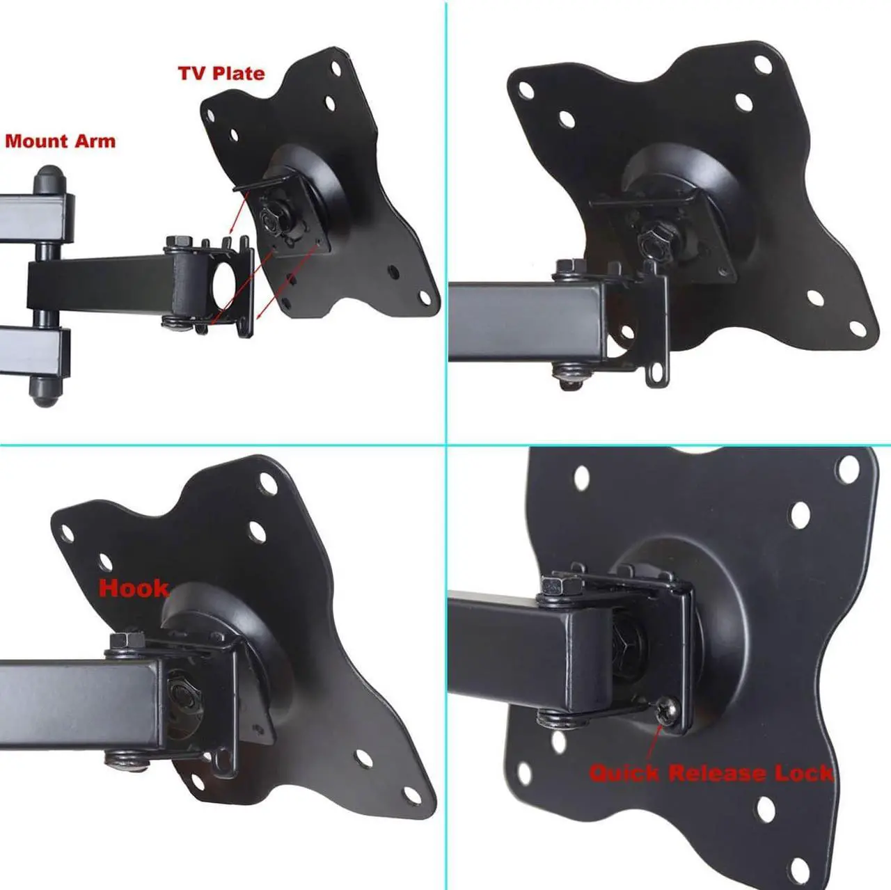 Alt view image 2 of 5 - VideoSecu Articulating Full Motion Swivel Tilt Rotate TV Wall Mount for most VIZO 15-39" LCD LED HDTV D32-D1 D32h-D1 D32hn-D0 D32hn-D1 D32hn-E1 D32hnx-E1  D32x-D1 E32-D1 E32h-D1 D39h-D0 D39hn-E0 WS2