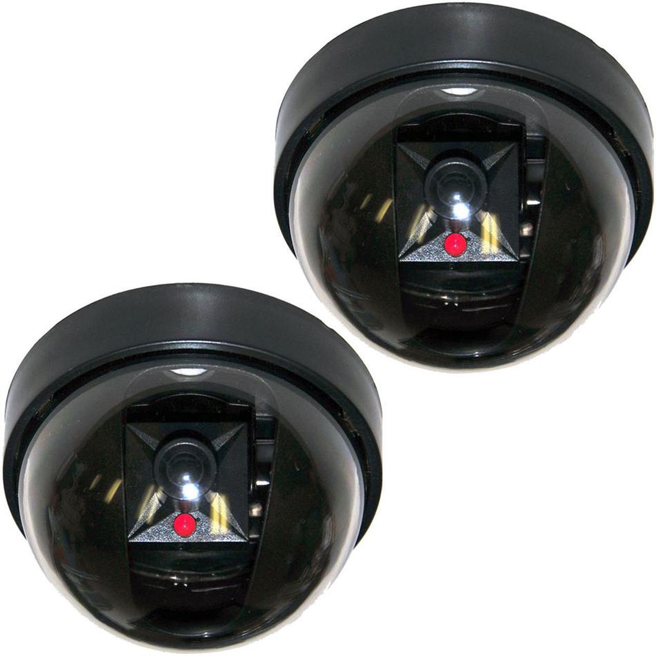 Main image of VideoSecu 2 Packs of Dome Dummy Security Camera CCTV Home Surveillance Camera Fake with Flashing LED Light Simulated Indoor bfp