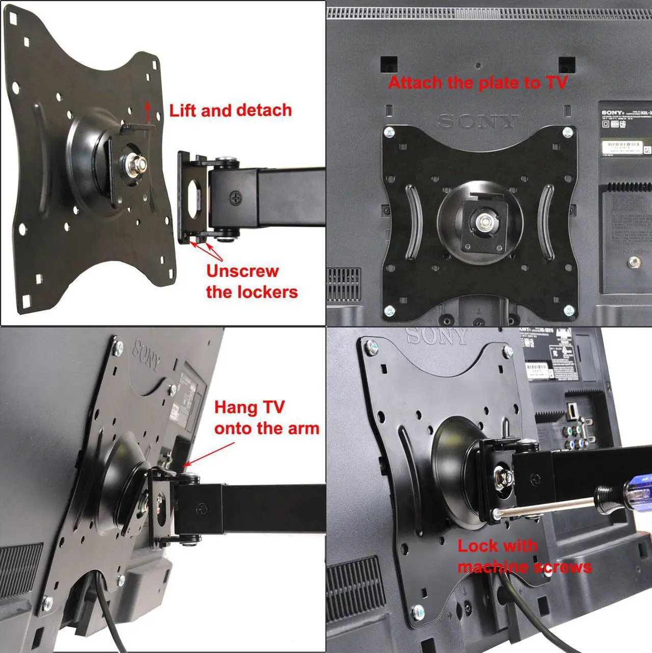 Alt view image 2 of 3 - VideoSecu Swivel Tilt Rotate TV Monitor Wall Mount for 22-39 inch, some up to 42 inch LCD LED HDTV with VESA 200x200/ 100x100, loading 66lbs, Articulating TV Bracket/ Heavy Duty 3K9