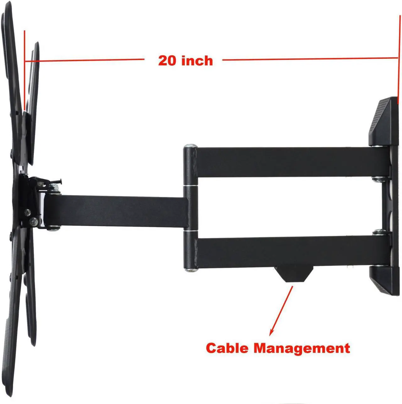 Alt view image 4 of 6 - VideoSecu Articulating Arm Full Motion Tilt Swivel TV Wall Mount for most 26-55" LCD LED Vizio D50u-D1 P502ui-B1E D55U-D1 M55-D0 Sansui SLED5018 SLED5516, VESA 400x400/ 300x300/ 200x200 BJZ