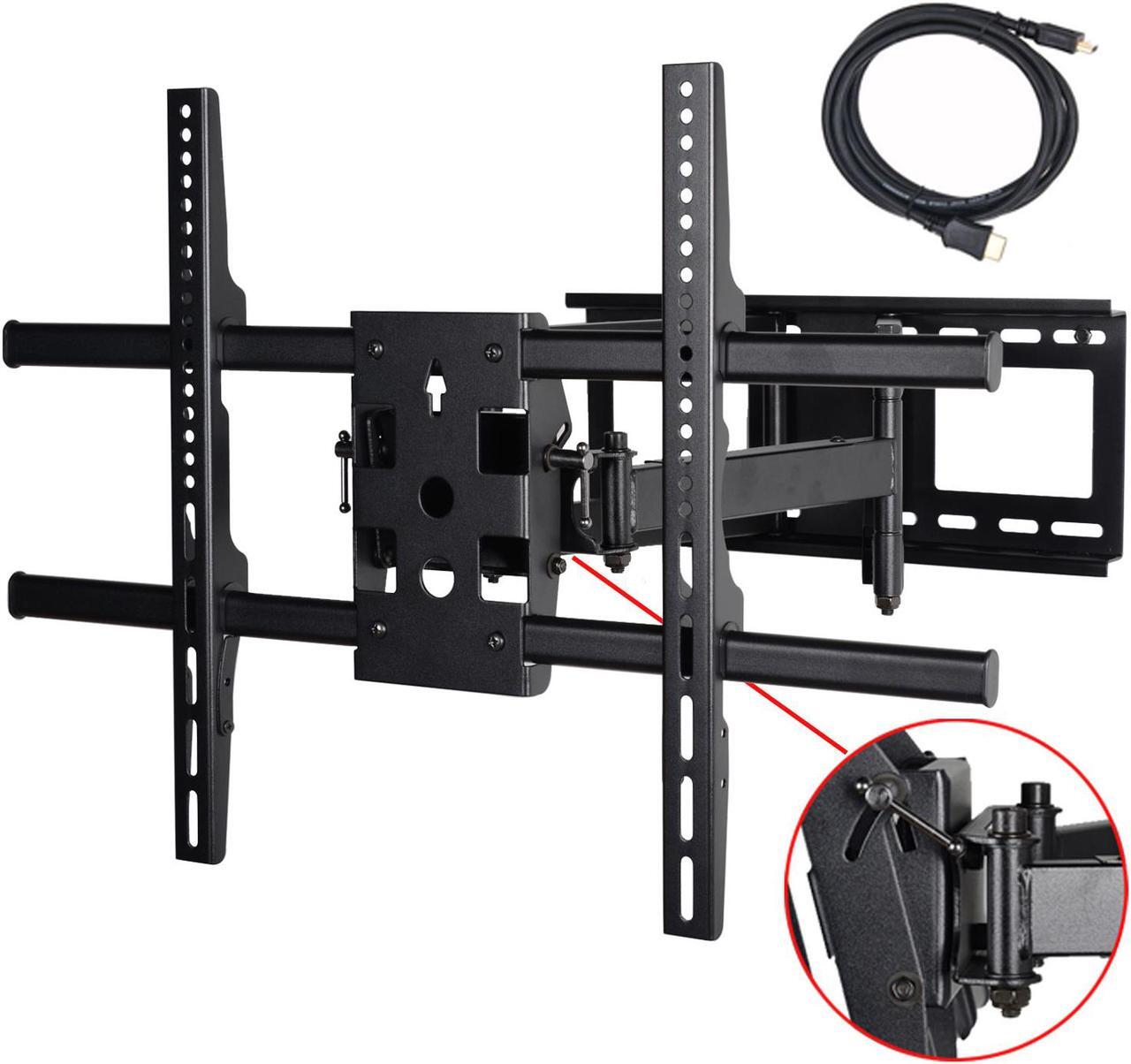 Main image of VideoSecu Tilt Swivel Articulating Dual Arm Full Motion TV Wall Mount Bracket for most 40-70" LCD LED Plasma 3D HDTV with loading 165lbs, Max VESA 684x400mm/ Cable Management/ Free 10ft HDMI Cable A37
