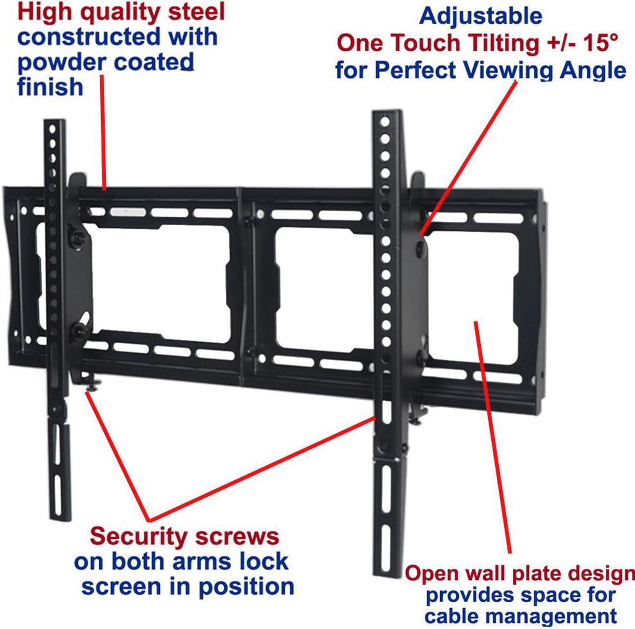 Alt view image 3 of 5 - VideoSecu LCD LED Plasma Tilt TV Wall Mount for most Sony 32-70" KDL55W950B XBR55X850B XBR-55X900B KDL-60W630B KDL-60W850B XBR-65X850B XBR-70X850B BG3