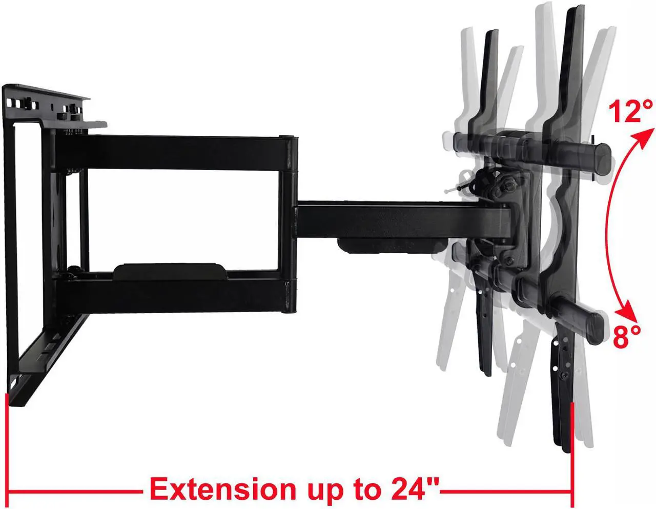 Alt view image 3 of 7 - VideoSecu Heavy Duty Full Motion Tilt Swivel Extend TV Wall Mount for most 40-88" Sony Samsung LG Panasonic Vizio Sharp LCD LED Plasma HDTV with VESA 684x400/ 600x400mm/ 400x400, loading 135lbs bn5
