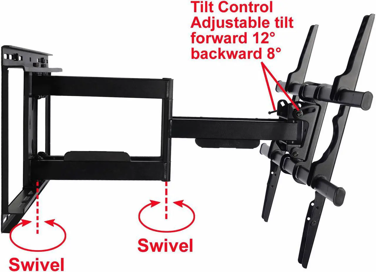Alt view image 4 of 7 - VideoSecu Heavy Duty Full Motion Tilt Swivel Extend TV Wall Mount for most 40-88" Sony Samsung LG Panasonic Vizio Sharp LCD LED Plasma HDTV with VESA 684x400/ 600x400mm/ 400x400, loading 135lbs bn5
