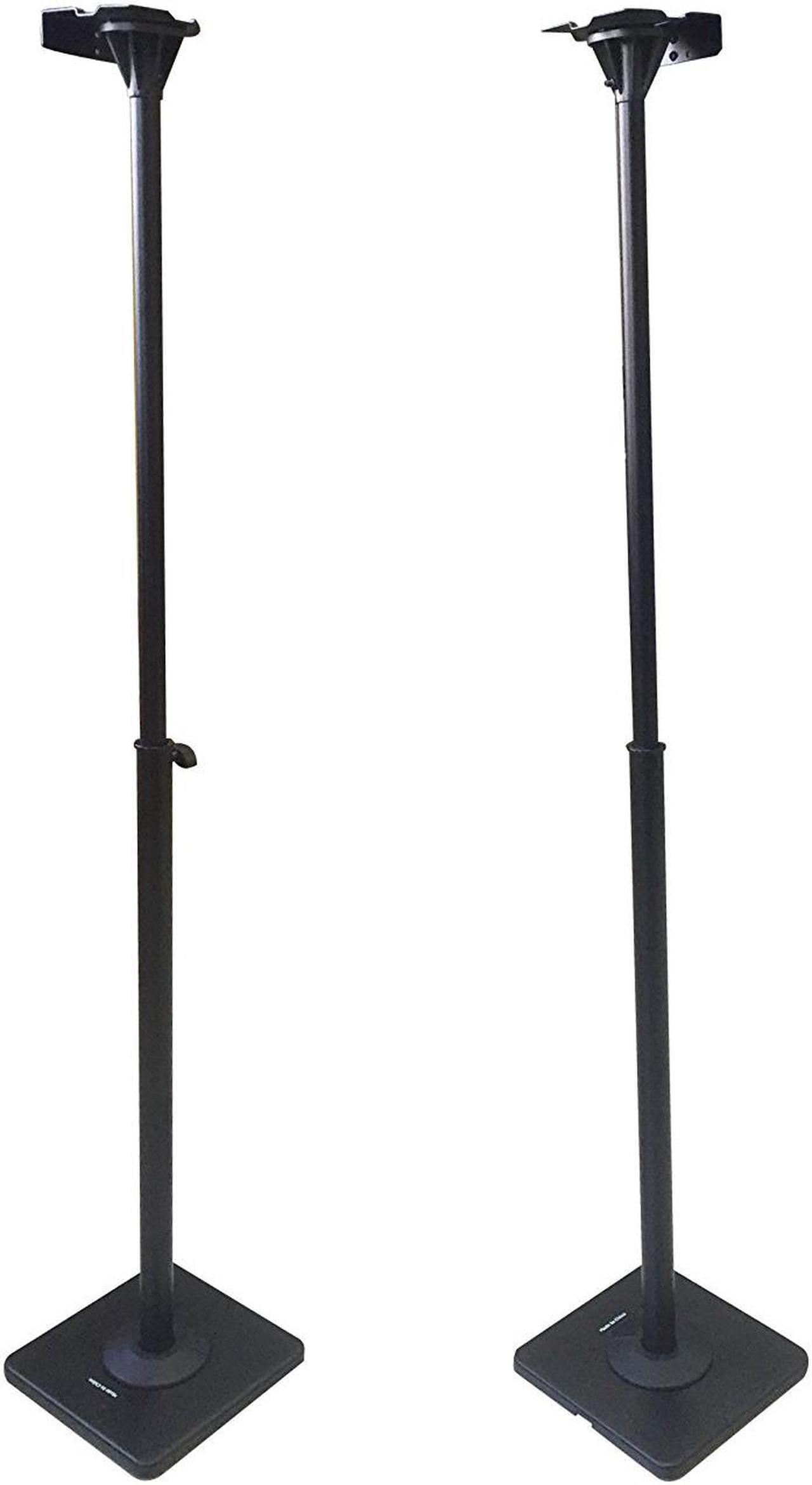Alt view image 4 of 14 - VideoSecu 2 Adjustable Height Universal Floor Speaker Stands Mounts Heavy Duty Surround Sound Satellite Small Bookshelf Speakers Stand BXX