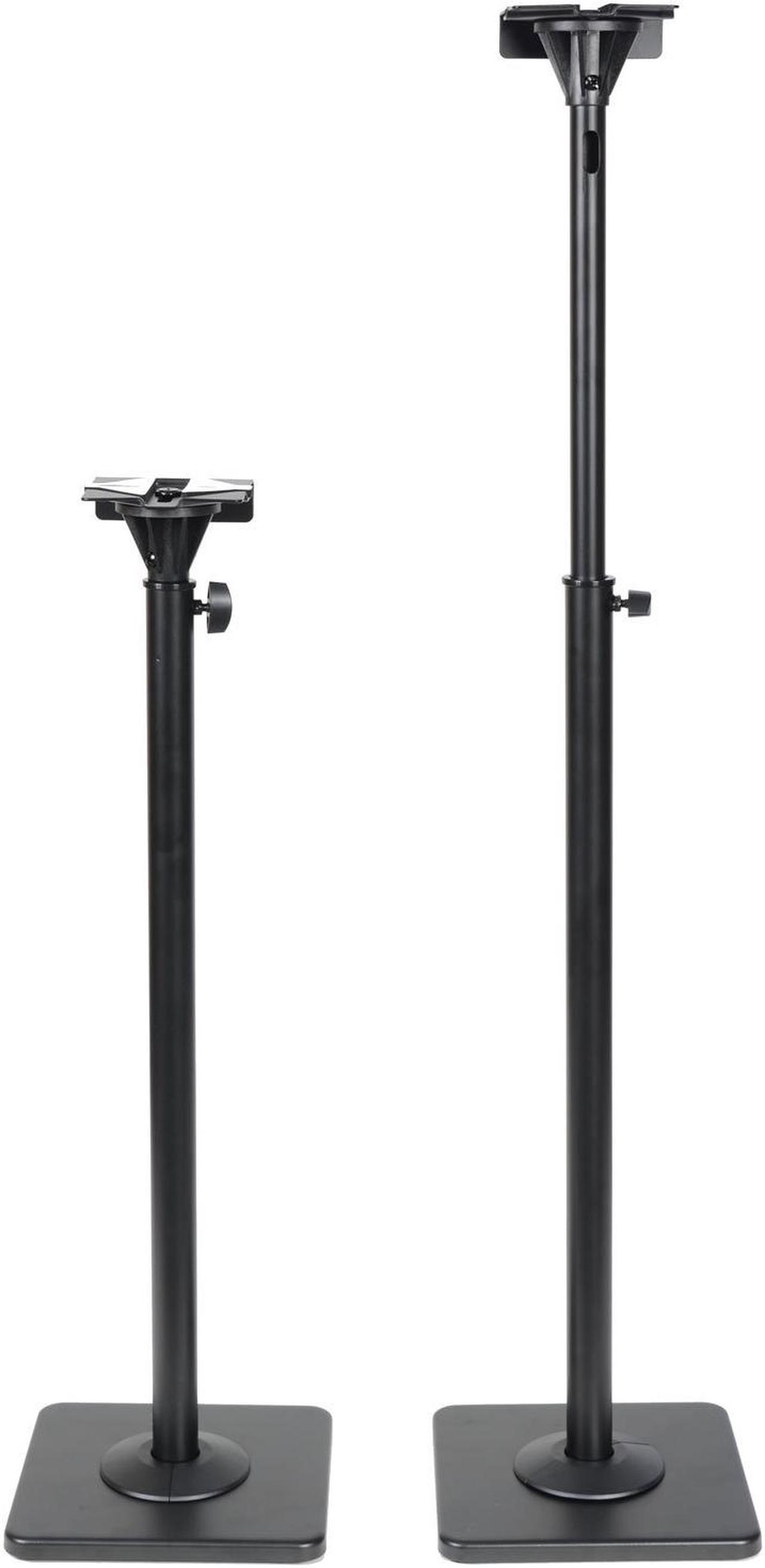 Alt view image 6 of 14 - VideoSecu 2 Adjustable Height Universal Floor Speaker Stands Mounts Heavy Duty Surround Sound Satellite Small Bookshelf Speakers Stand BXX