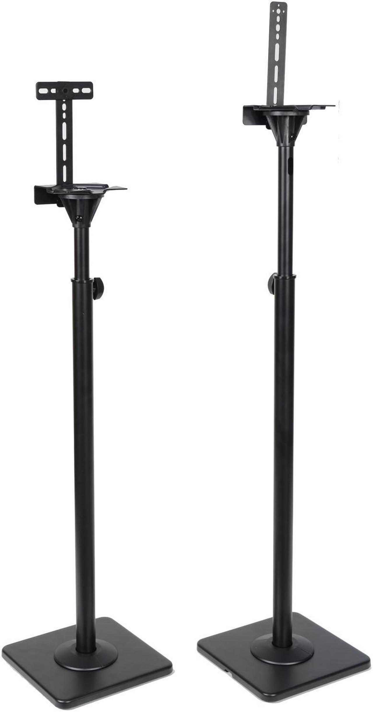 Alt view image 5 of 14 - VideoSecu 2 Adjustable Height Universal Floor Speaker Stands Mounts Heavy Duty Surround Sound Satellite Small Bookshelf Speakers Stand BXX