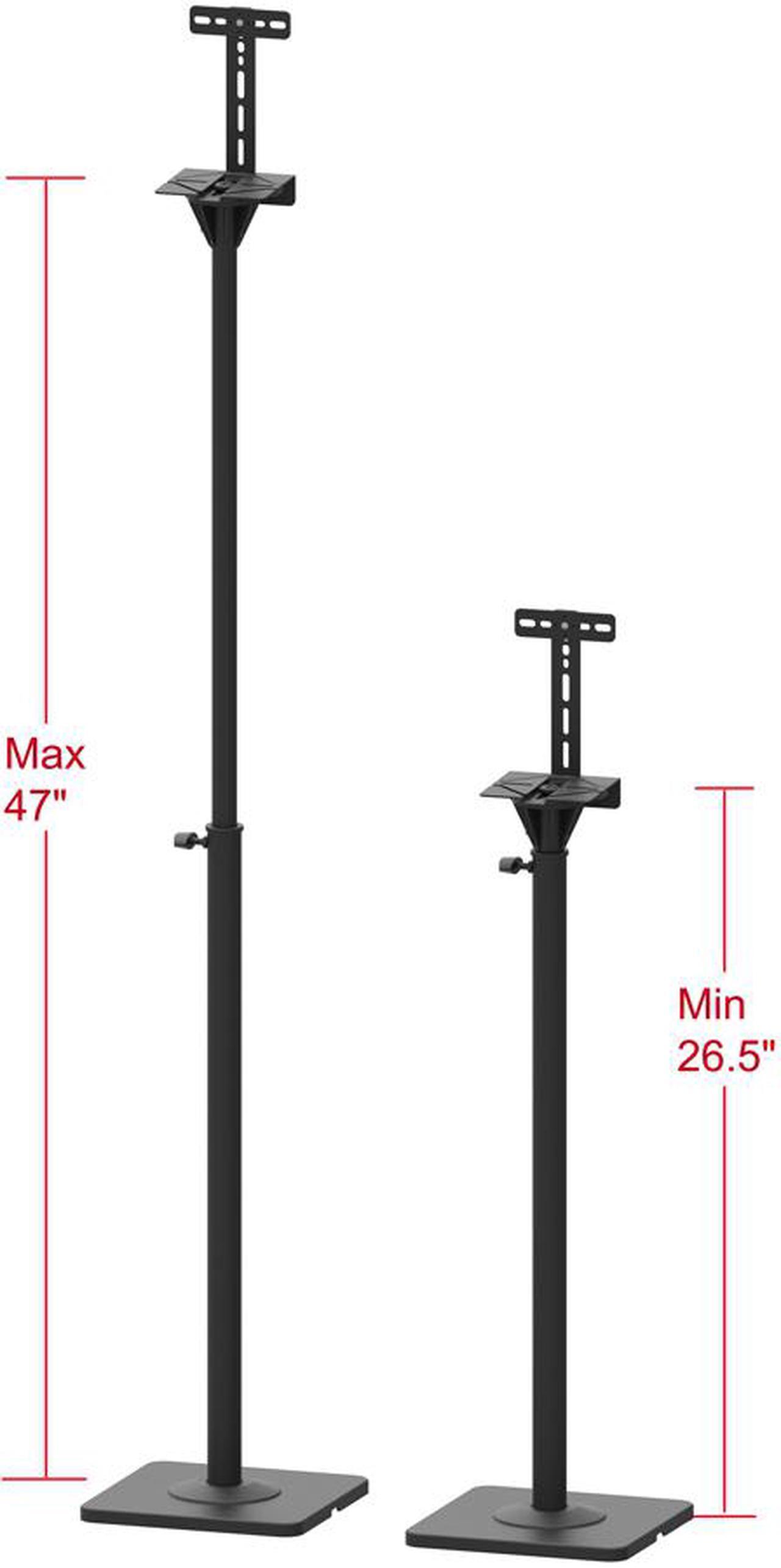 Alt view image 3 of 14 - VideoSecu 2 Adjustable Height Universal Floor Speaker Stands Mounts Heavy Duty Surround Sound Satellite Small Bookshelf Speakers Stand BXX