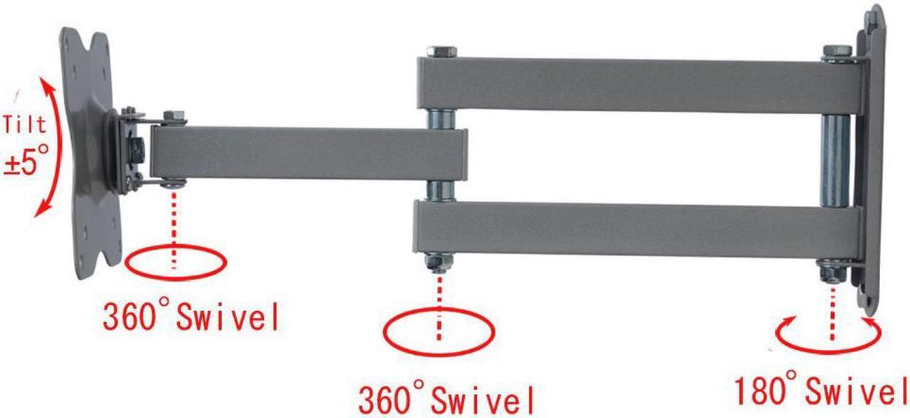Alt view image 3 of 7 - VideoSecu Full Motion Tilt Swivel TV Monitor Wall Mount Swing Arm Bracket for Toshiba 19 20 22 24 26 27 28 inch LED LCD 19LV505 19LV506 19AV500U 19AV501U 19AV51U 24D1633DB 24W1633DB BA2