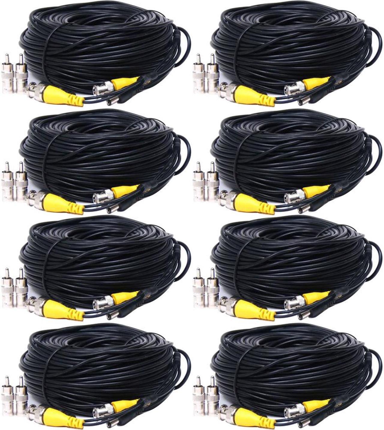 Main image of VideoSecu 8 Pack BNC CCTV Video Power Cables 150ft CCD Home Security Camera DVR Wires Cords with bonus Adaptors b6p