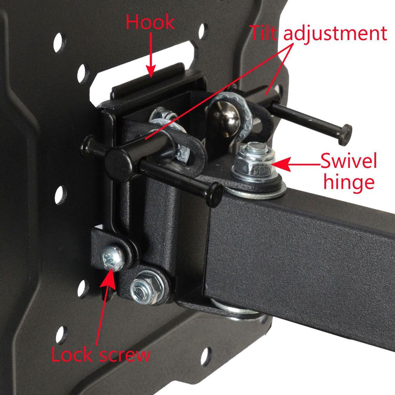 Alt view image 2 of 6 - VideoSecu Articulating Arm TV Wall Mount for Changhong UD42YC5500UA LED49YD1100UA UD49YC5500UA UD55YC5500UA LED HDTV Tilt Swivel Full Motion TV Mount Bracket with VESA 400x400/ 400x300/ 200x200mm BJZ