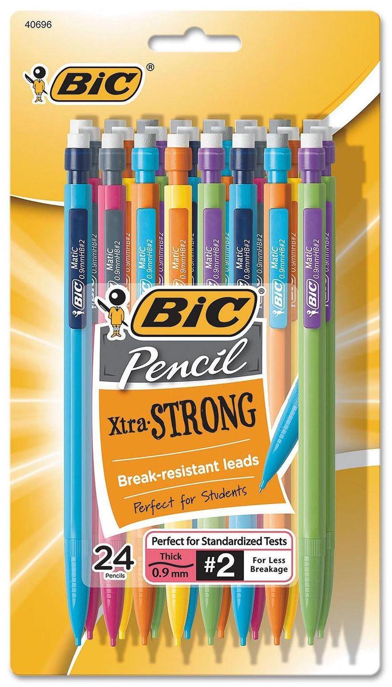 Alt view image 5 of 20 - BIC MPLWP241 Mechanical Pencil With Pocket Clip #2 Pencil Grade - 0.9 mm - Assorted Lead - Assorted Barrel - 24 / Pack