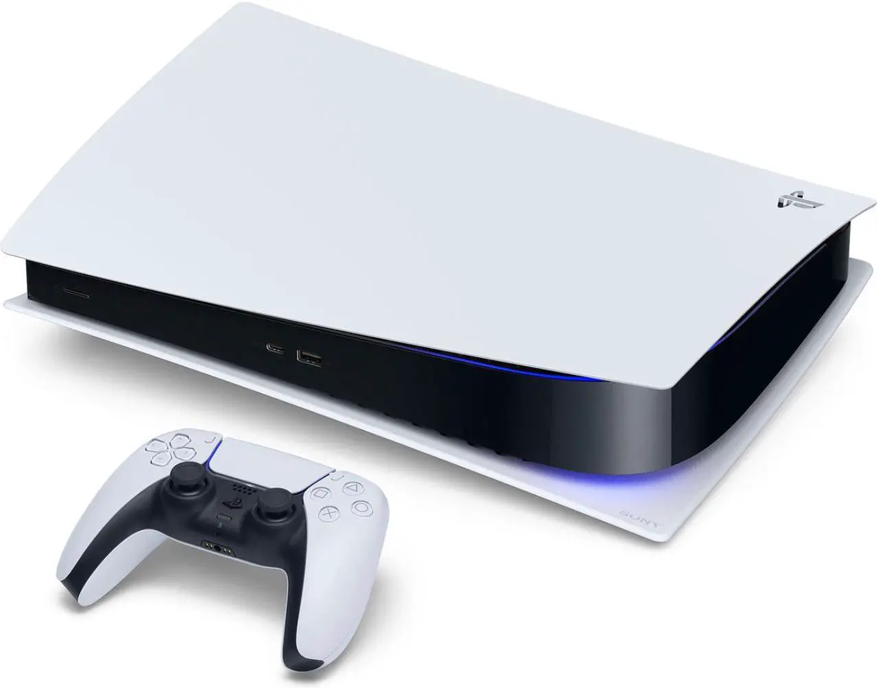 Alt view image 4 of 7 - 2021 New Play Station Digital Version Console with 2 Wireless Controllers - White