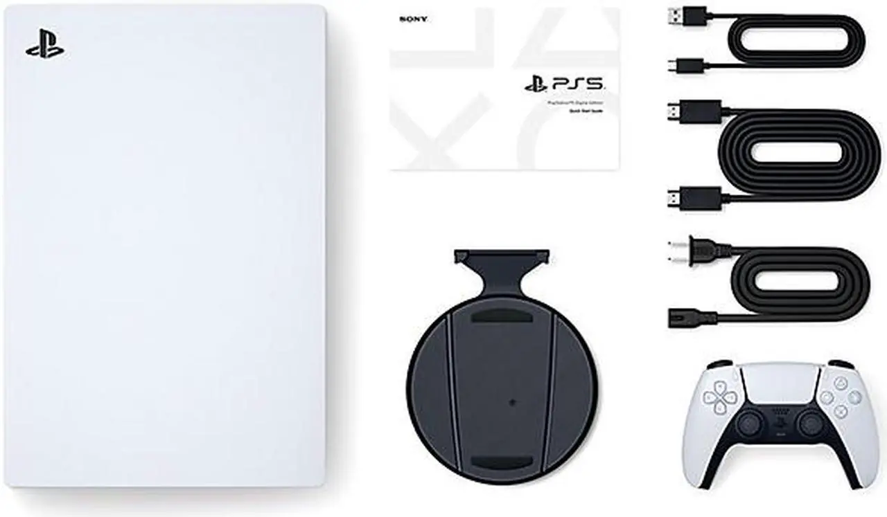 Alt view image 3 of 7 - 2021 New Play Station Digital Version Console with 2 Wireless Controllers - White