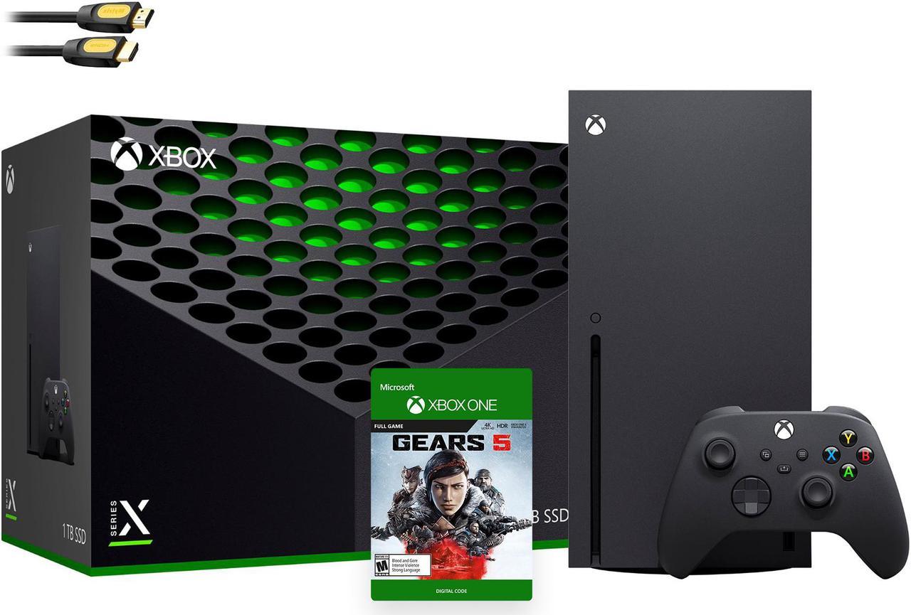 Latest Xbox Series X Gaming Console Bundle - 1TB SSD Black Xbox Console and Wireless Controller with Gears 5 and Mytrix HDMI Cable