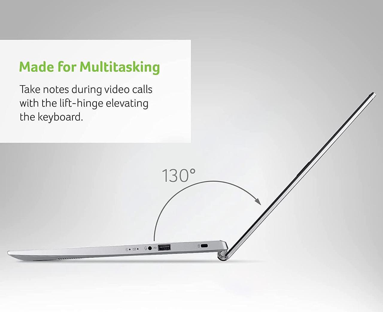 Alt view image 3 of 5 - Acer Aspire 5 Slim Laptop, 15.6" FHD IPS Micro-Edge Display, 11th Gen Core i3-1115G4, 8GB DDR4 RAM, 256 PCIe SSD, USB-C, HDMI, RJ45, WiFi 6, Keypad, 1-Year MS 365, Mytrix HDMI Cable, Silver, Win 11
