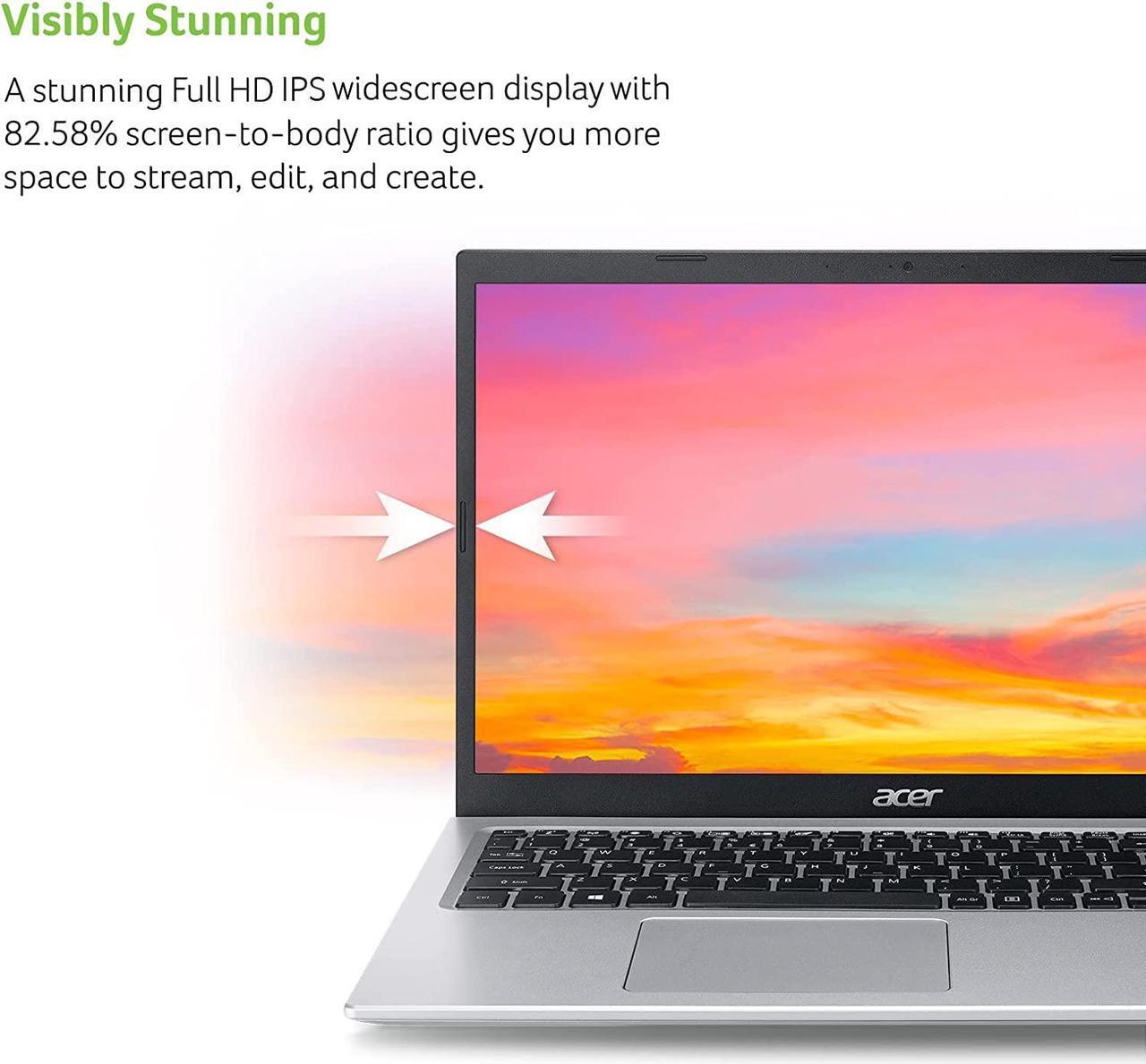 Alt view image 4 of 5 - Acer Aspire 5 Slim Laptop, 15.6" FHD IPS Micro-Edge Display, 11th Gen Core i3-1115G4, 8GB DDR4 RAM, 256 PCIe SSD, USB-C, HDMI, RJ45, WiFi 6, Keypad, 1-Year MS 365, Mytrix HDMI Cable, Silver, Win 11
